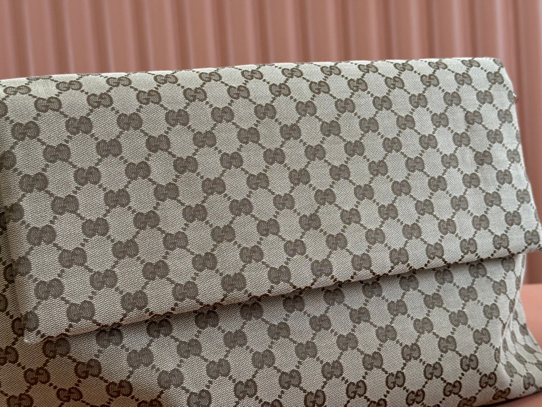 Gucci 36cm Bag Beige Brown mix Black Canvas Leather 248455
