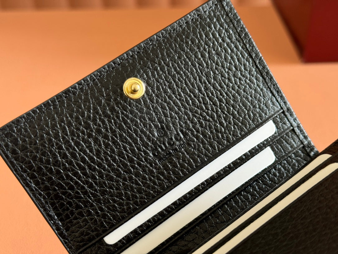 Gucci Marmont Wallet Ebony mix Black Canvas Leather 250957