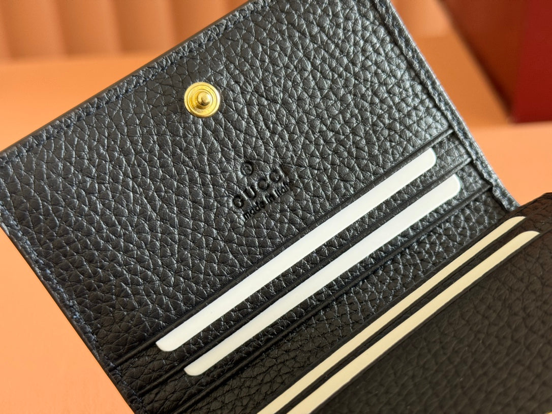 Gucci Marmont Wallet Ebony Blue Black Canvas Leather 250958