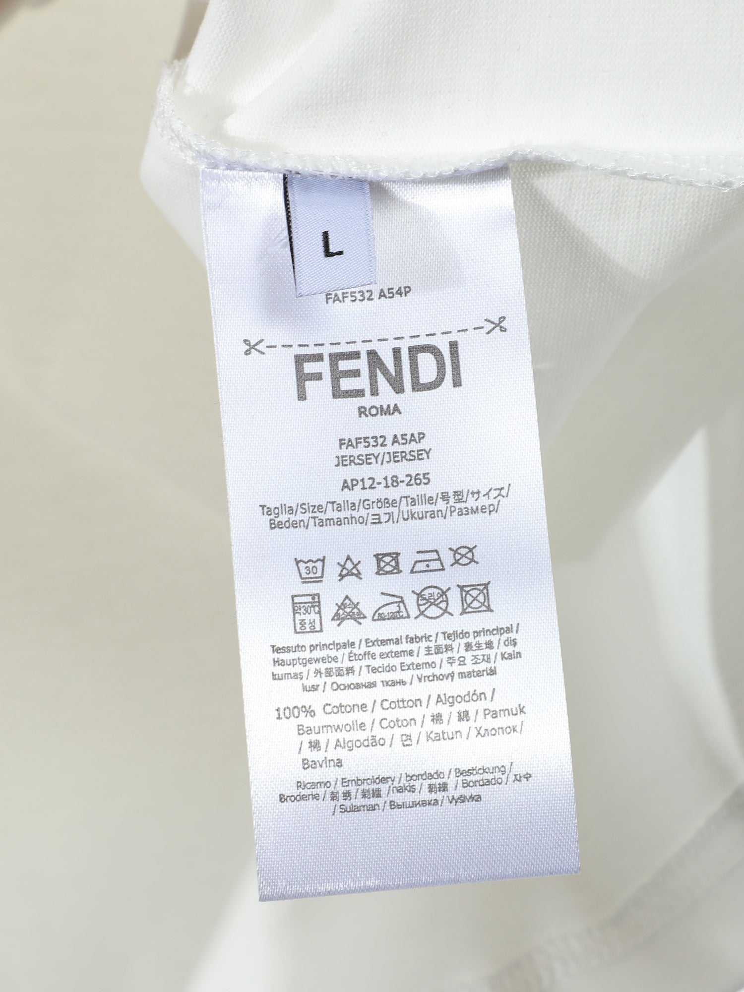 Fendi 2026 Men's 3D Embroidered T-shirt Cotton 797333