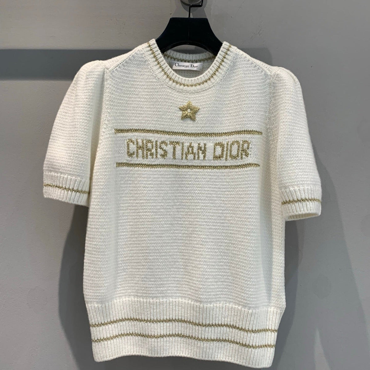 CD 25 Lucky Star Knit Top Beige Sheep wool