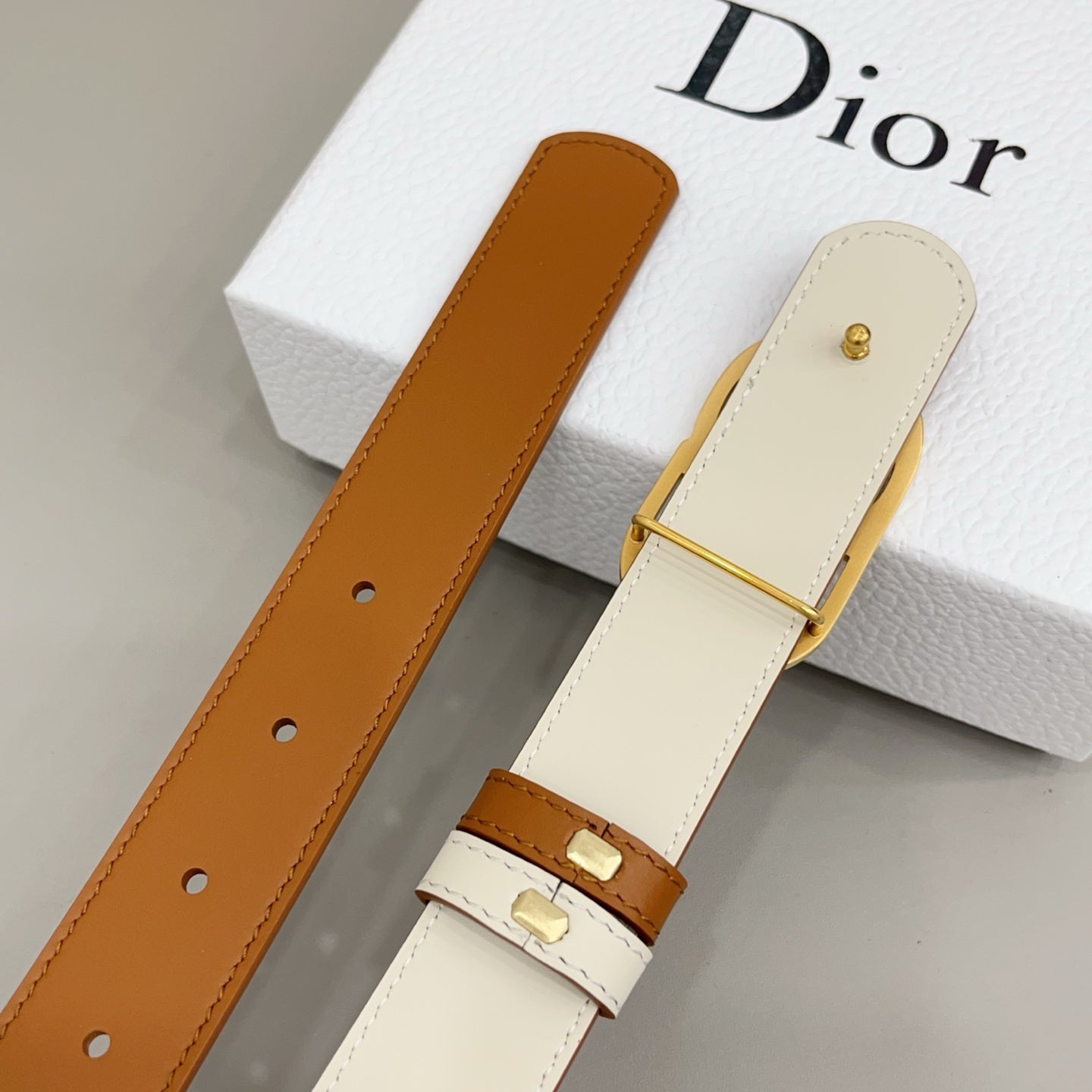 Dior 30mm Montaigne Reversible Belt Smooth Calfskin 208864