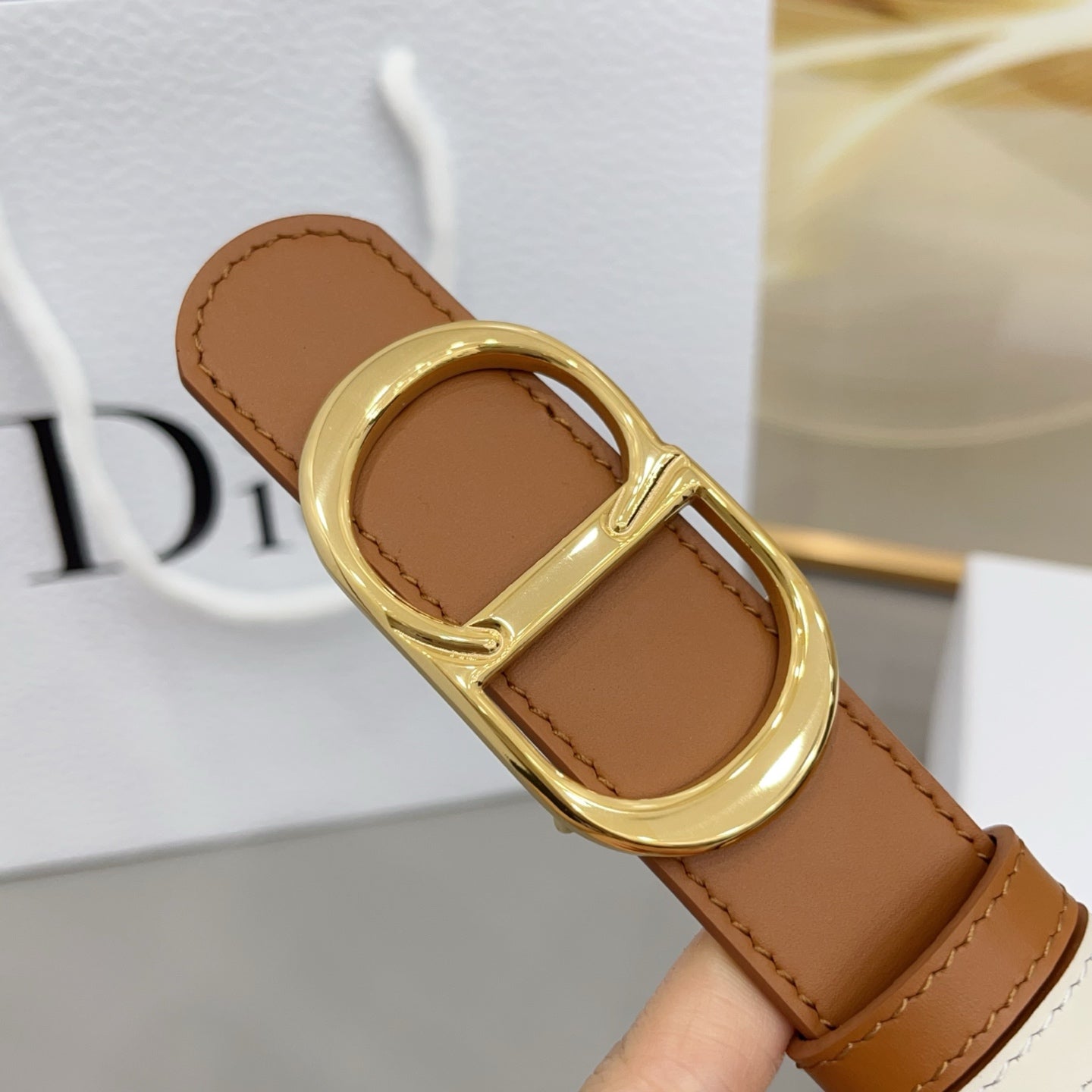 Dior 30mm Montaigne Reversible Belt Smooth Calfskin 208864