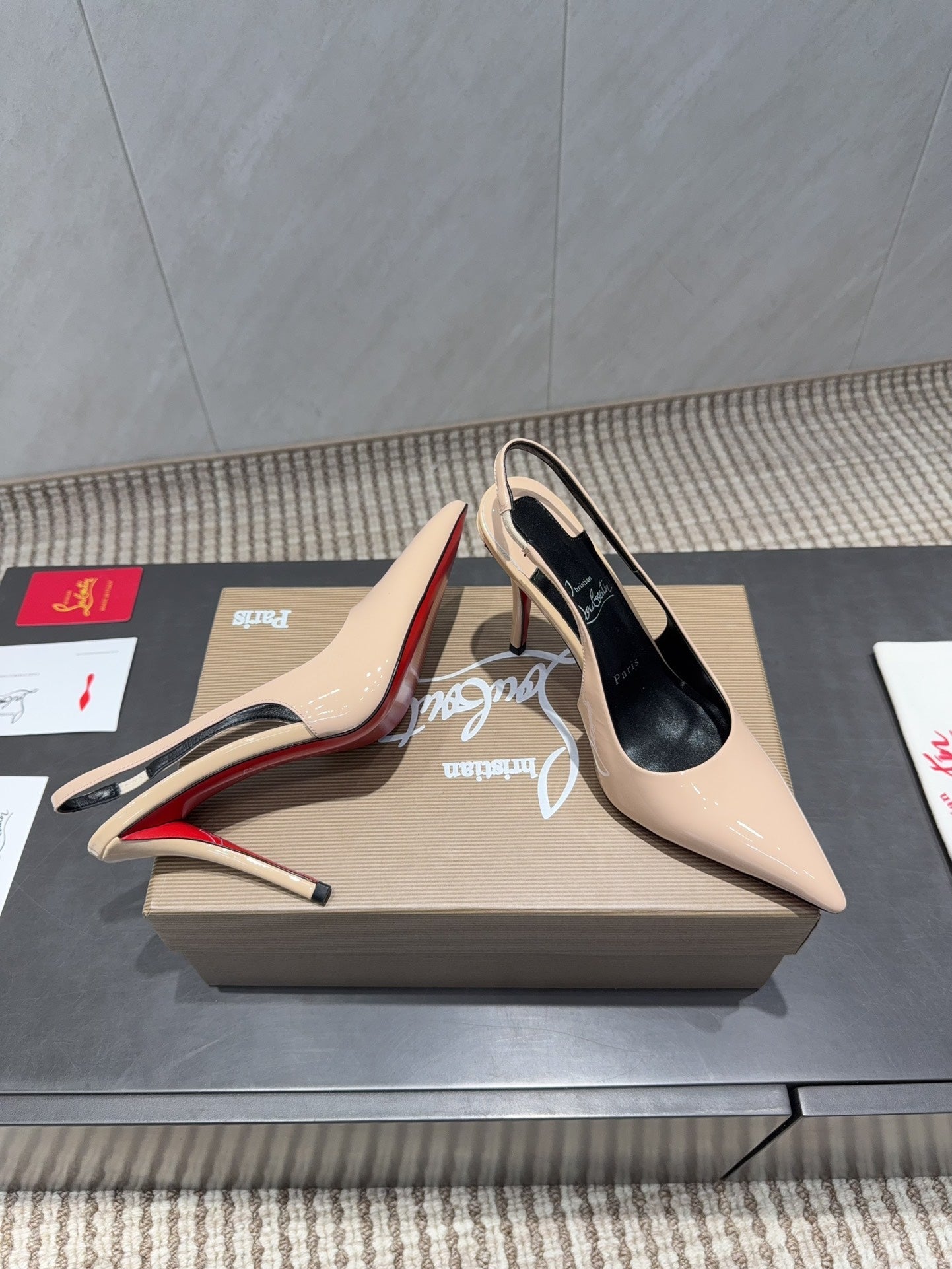 CL 26SS Slingback 100 Beige Patent Leather 613987