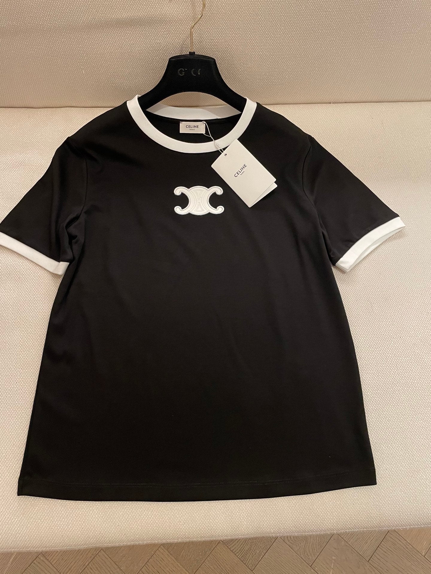 Celine Arc de Triomphe T-shirt Black White Cotton