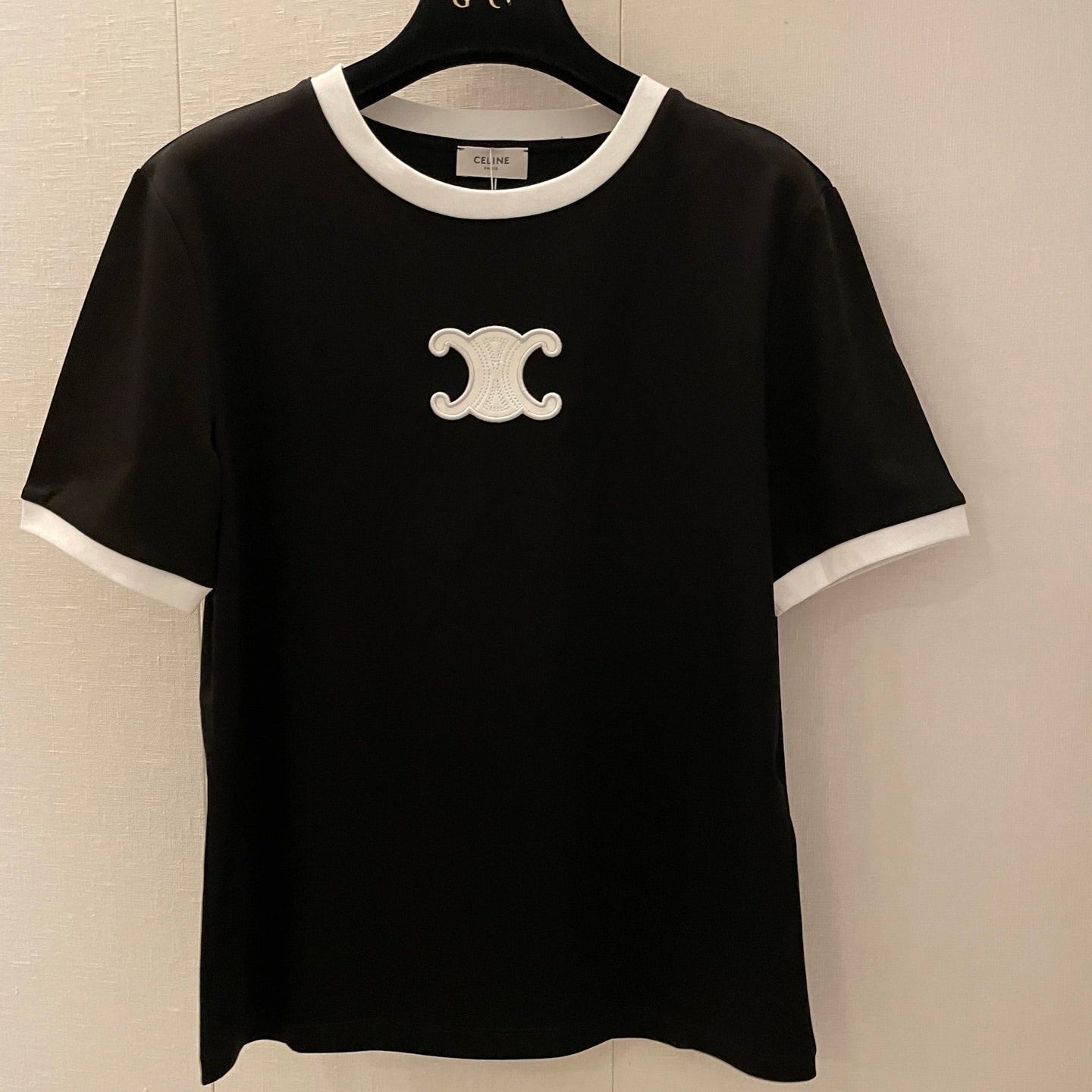 Celine Arc de Triomphe T-shirt Black White Cotton