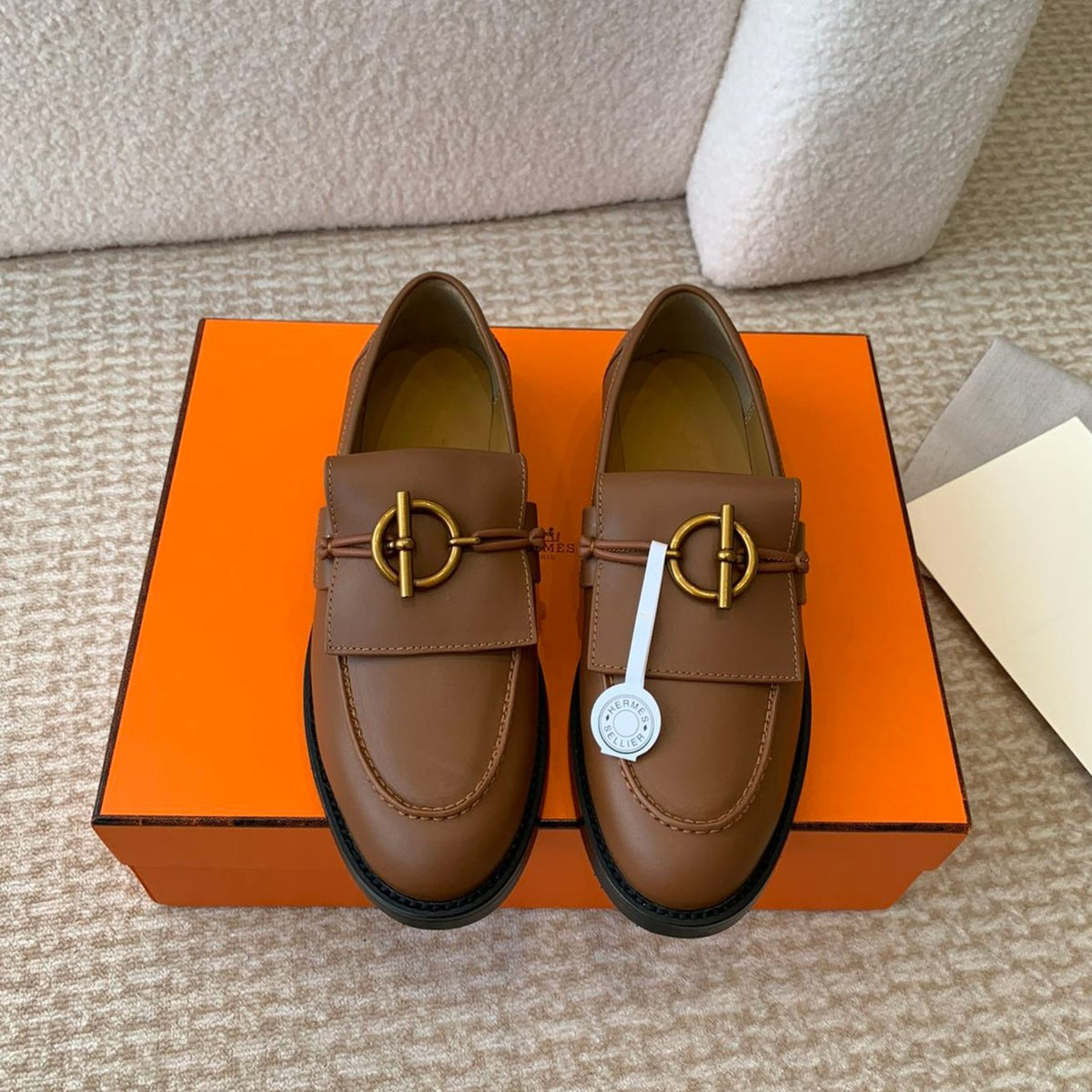 ivy loafer brown lambskin