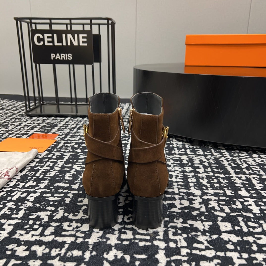 HM Jill 60 Ankle Boot Earth Brown Suede 952380