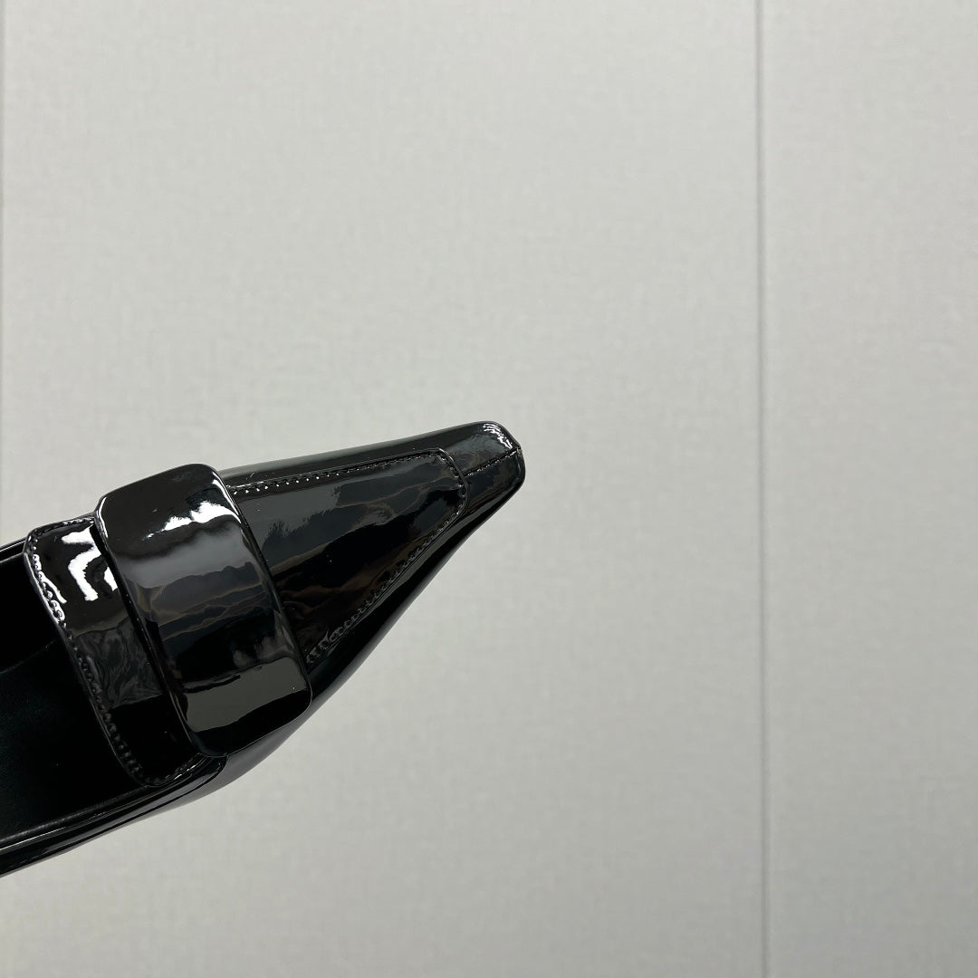 D'ORSAY PUMPS IN BLACK GLOSSY CALFSKIN