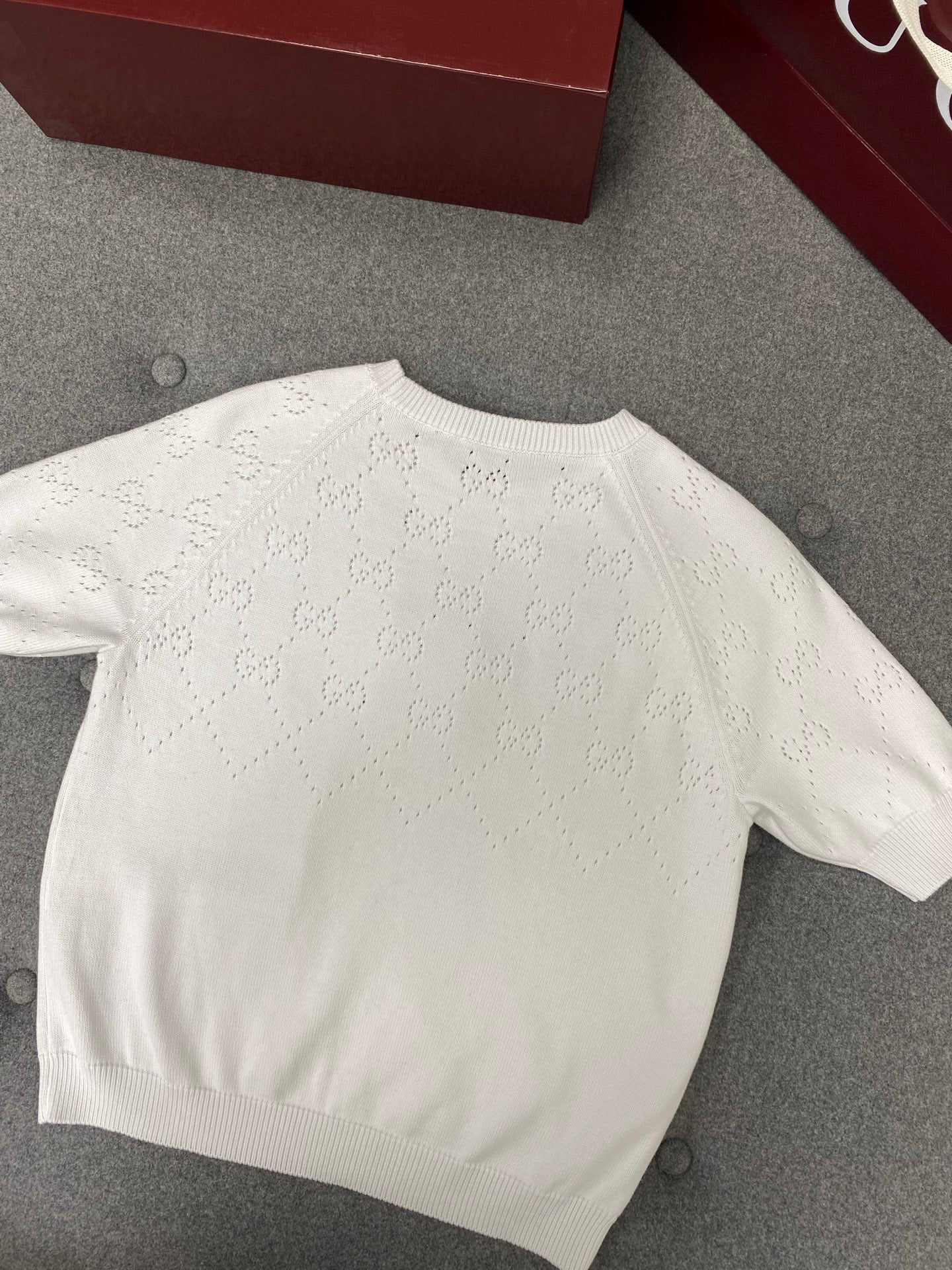 Gucci Round Neck Short Sleeves Top White Cotton