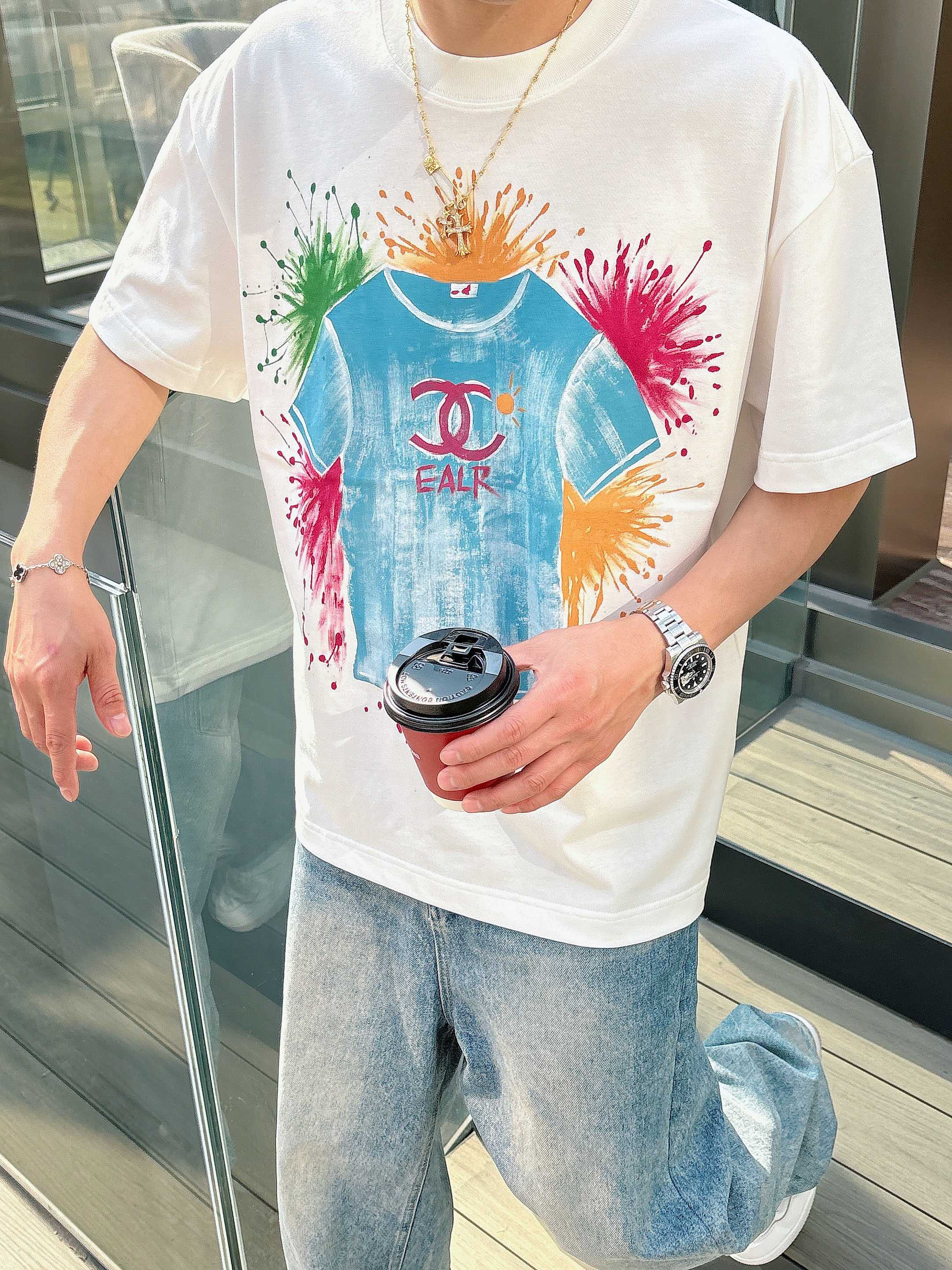 CC 2026 Hand-Painted  Short-Sleeve T-Shirt Multicolor 419022
