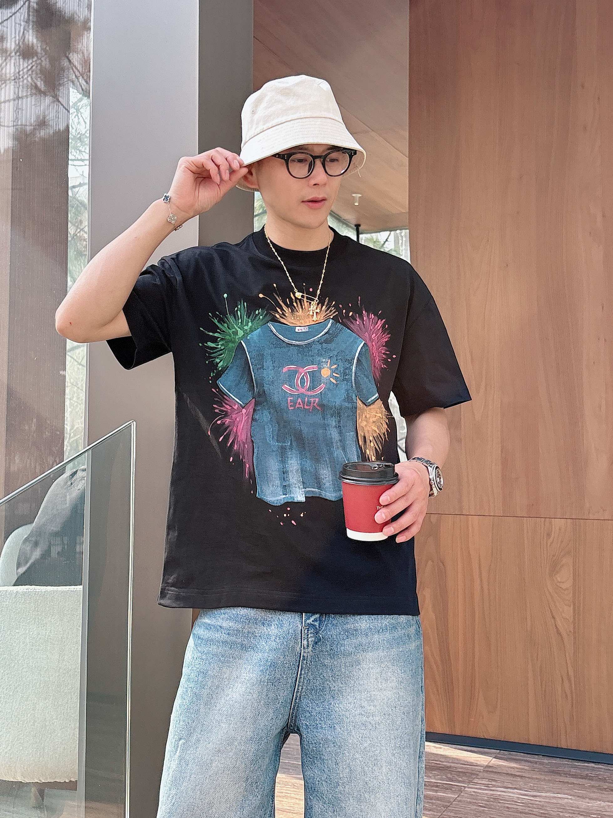 CC 2026 Hand-Painted  Short-Sleeve T-Shirt Multicolor 419022