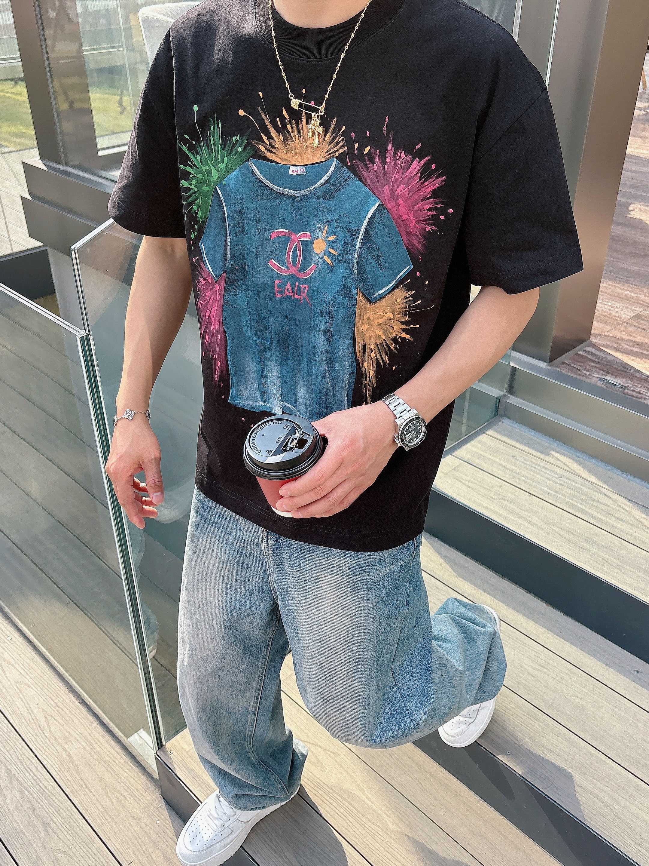CC 2026 Hand-Painted  Short-Sleeve T-Shirt Multicolor 419022