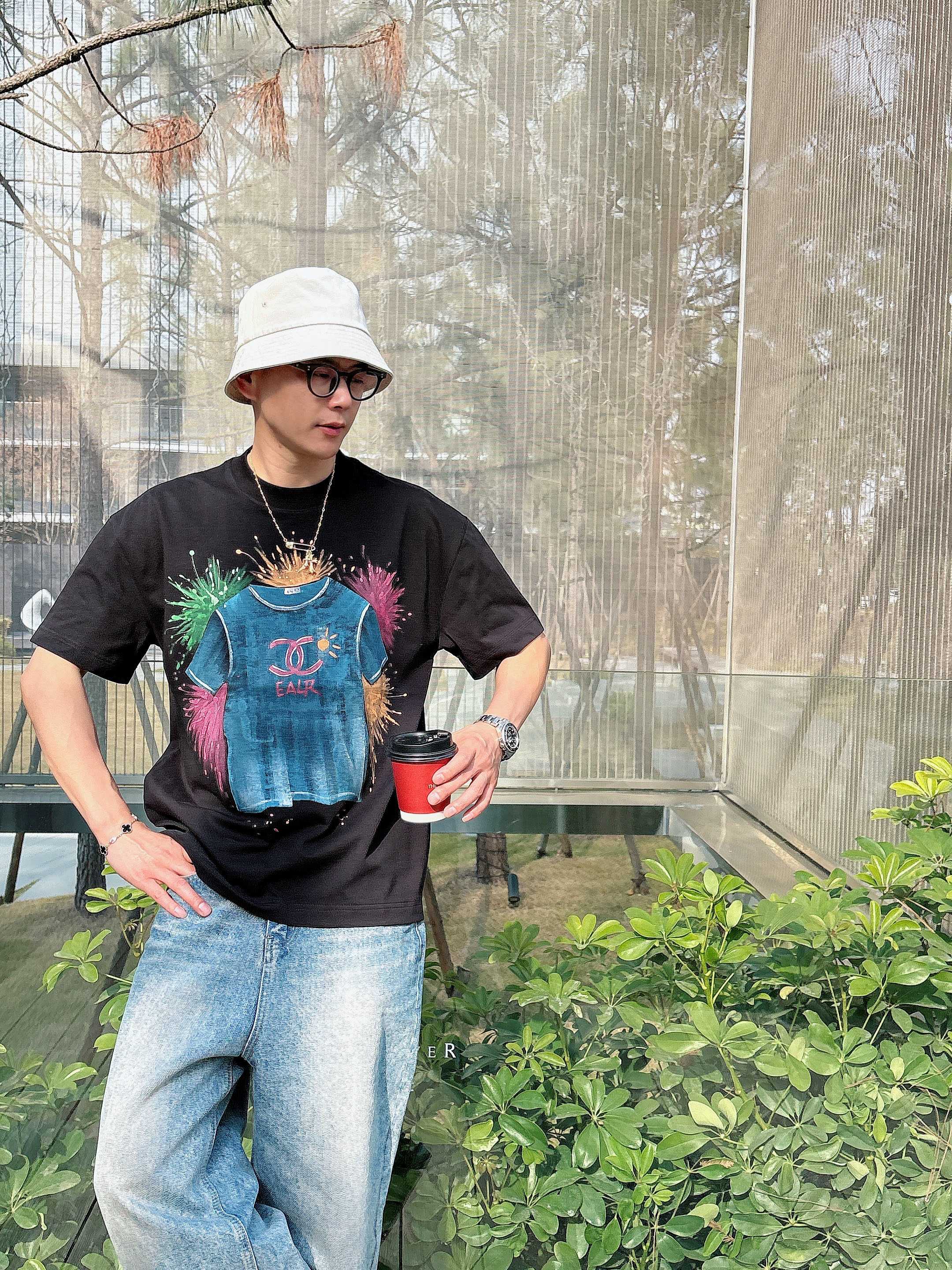 CC 2026 Hand-Painted  Short-Sleeve T-Shirt Multicolor 419022