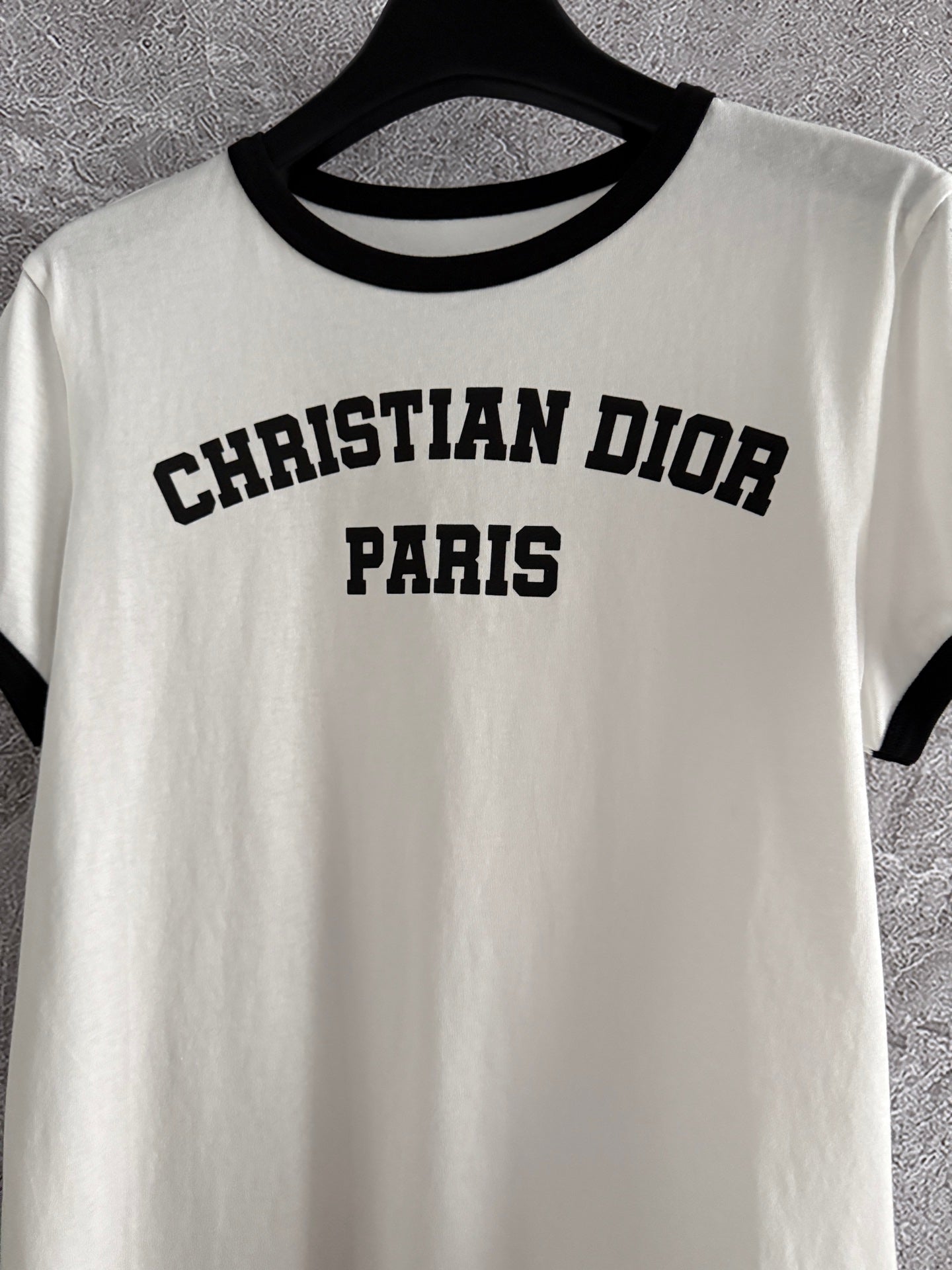 CD Contrasting T-shirt Black mix White Cotton