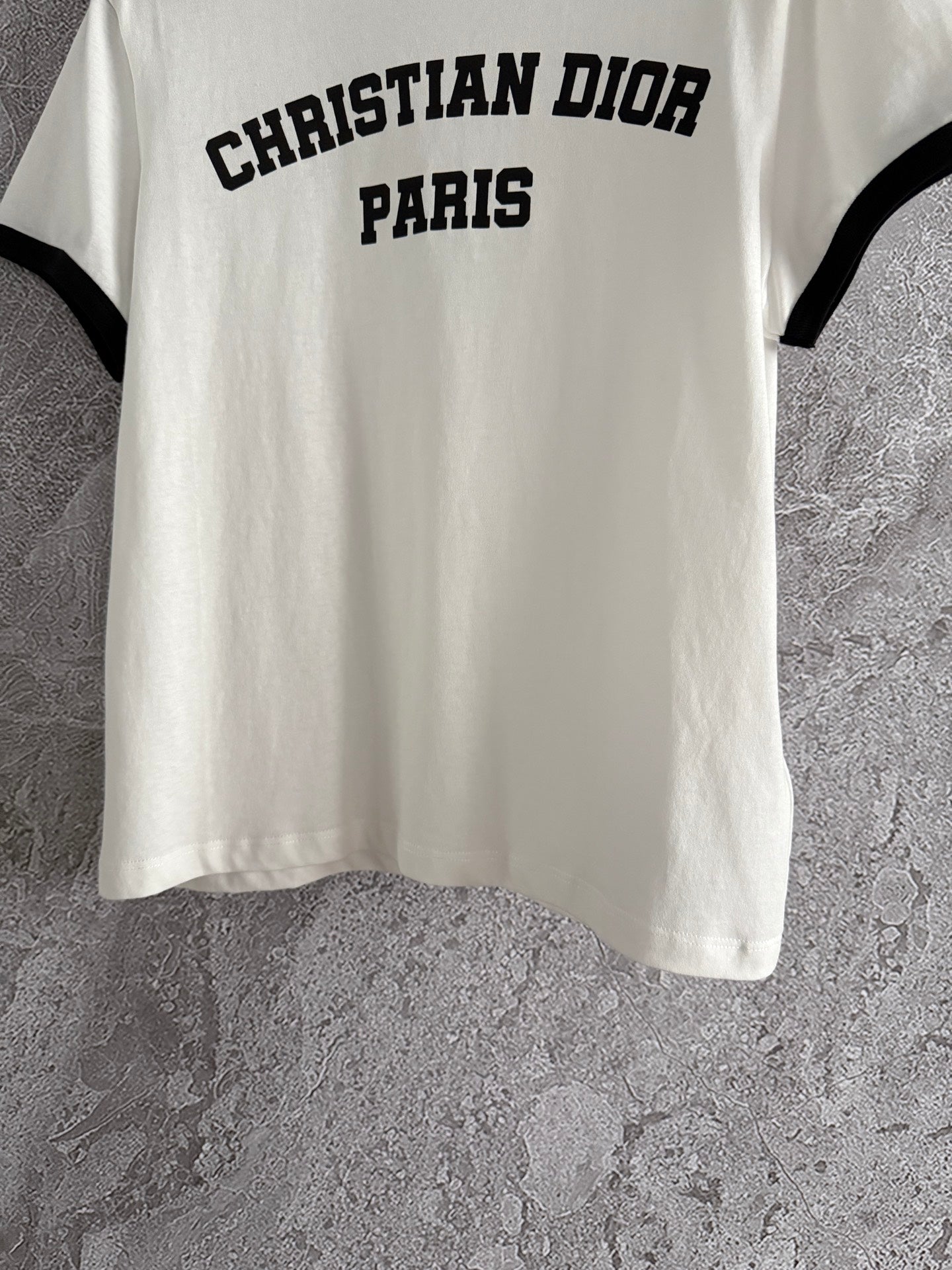 CD Contrasting T-shirt Black mix White Cotton