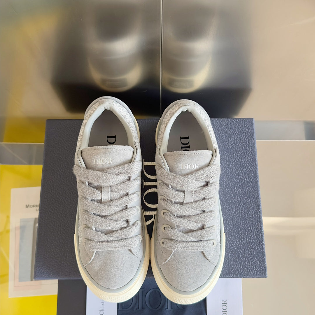 CD B33 Sneaker 40mm Grey White Monogram Suede