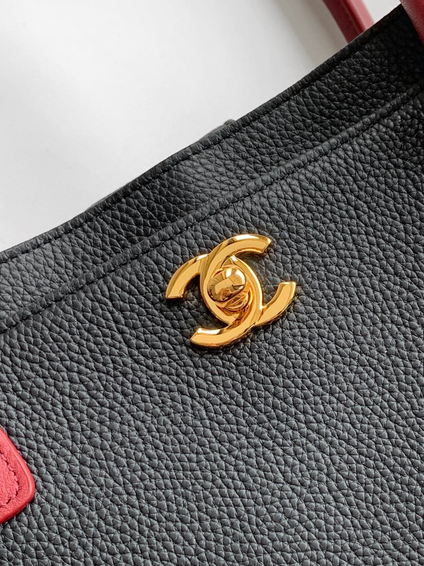 Chanel 2026 Shopping Bag Black mix Burgundy Calfskin