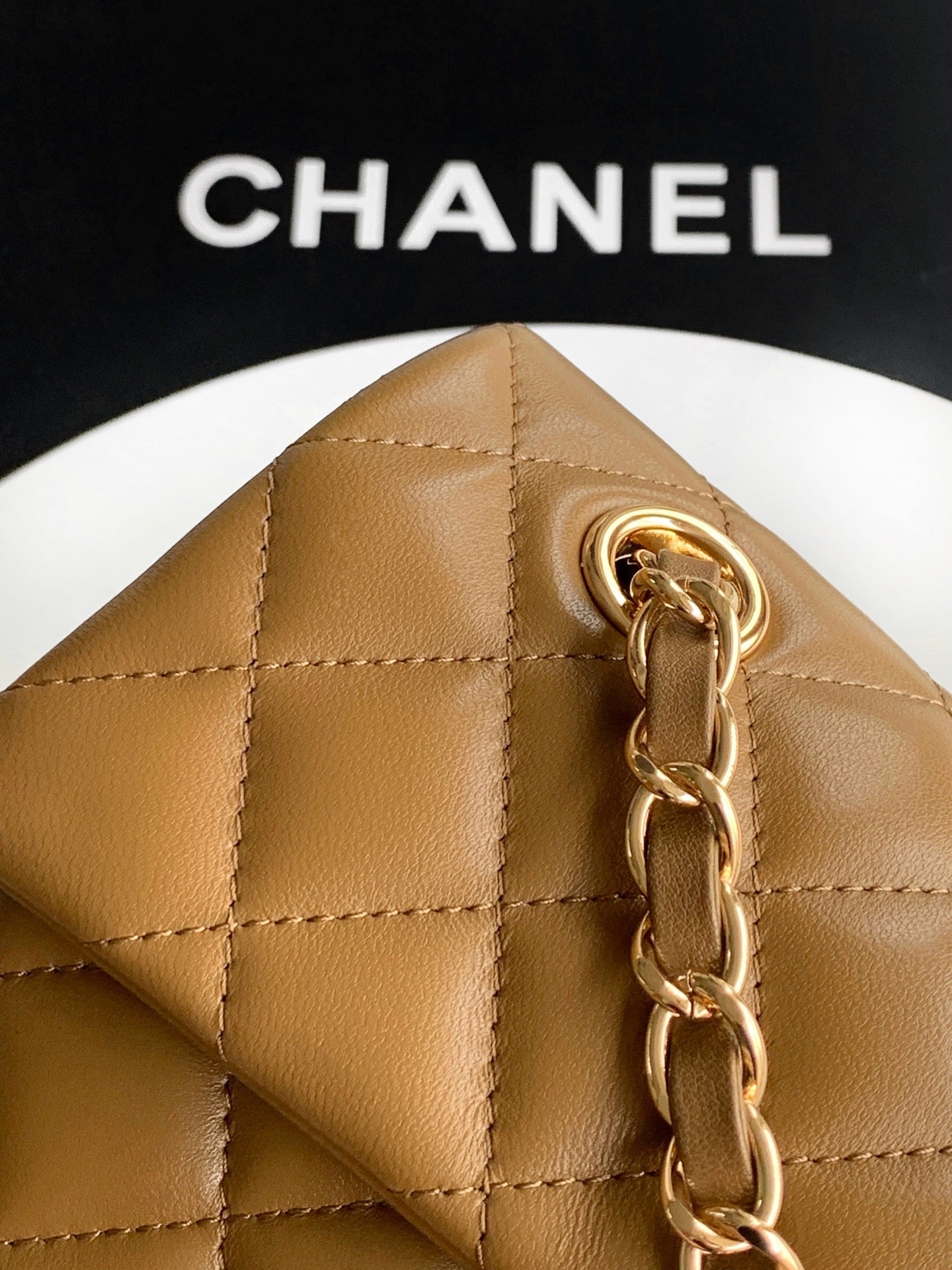 Chanel 2026 Double Flap 2.55 Bag 25.5cm Tan Quilted Lambskin