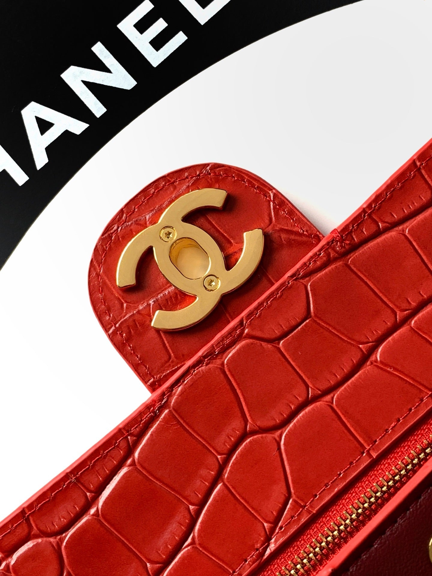 Chanel 2026 Bag 32cm Rich Red Embossed Cowhide