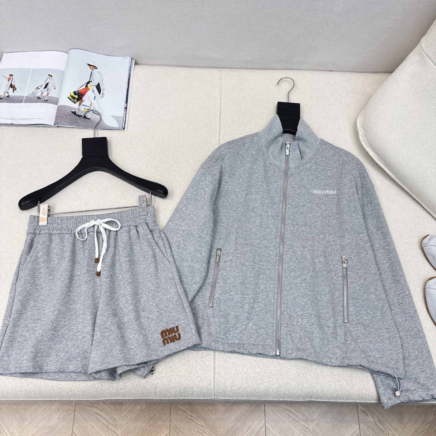 Miumiu 2026 Set Gray Cotton Polyester