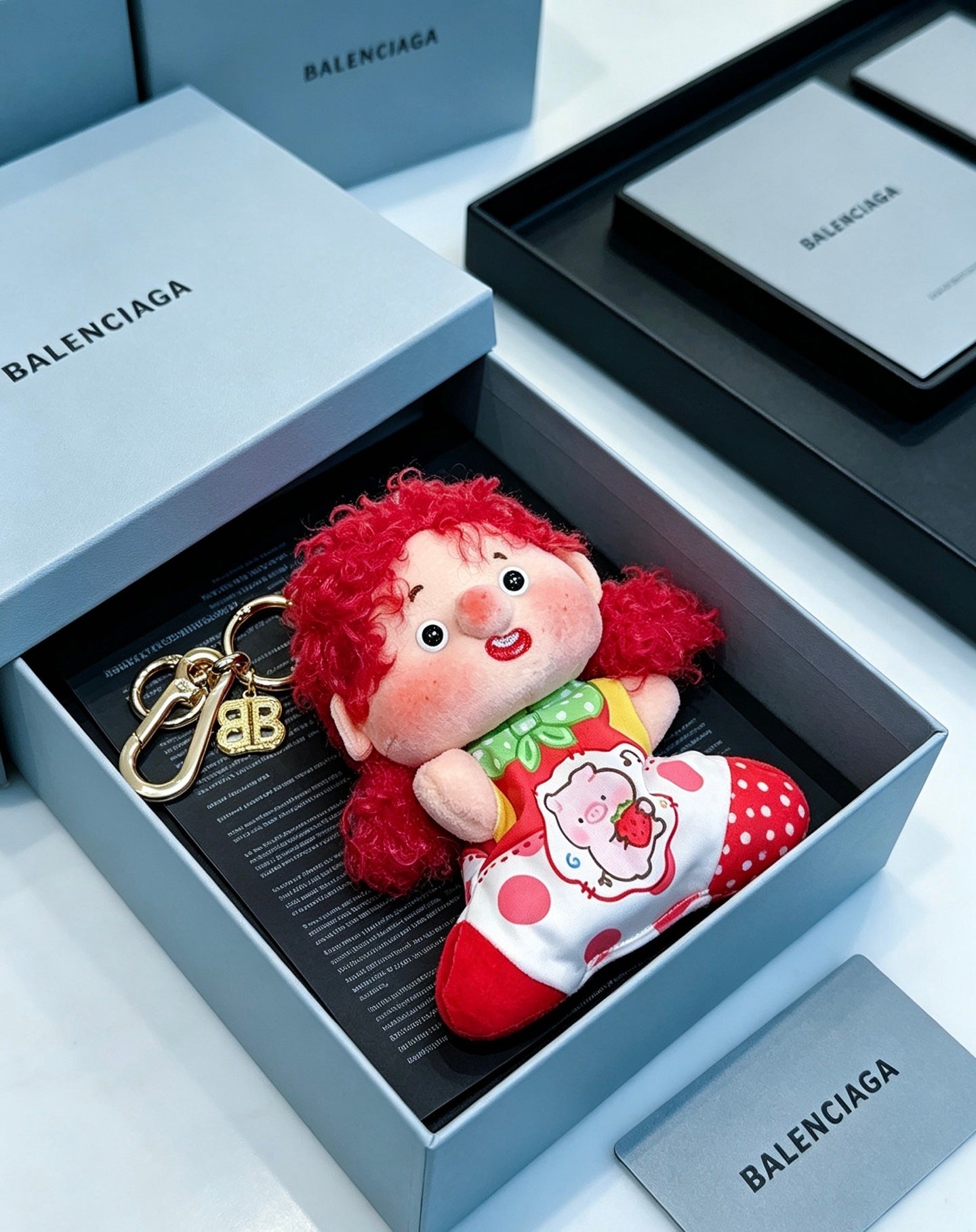 Balenciaga Cute Red-haired Curly Doll Charm