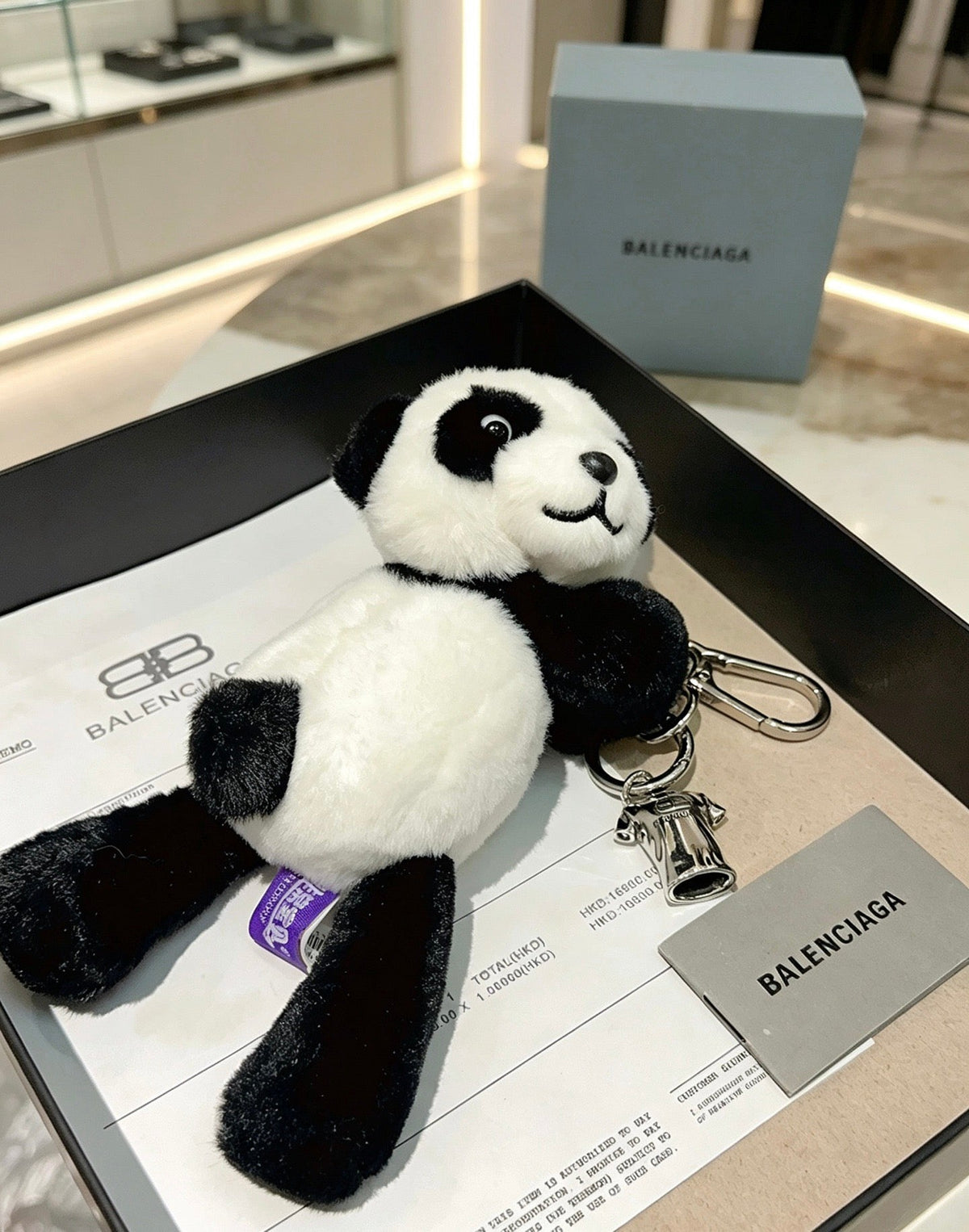 Balenciaga Black White Plush Panda Charm