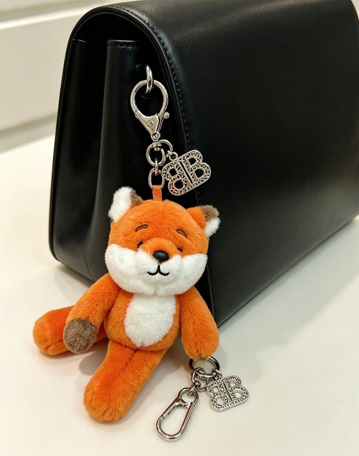 Balenciaga Orange Stuffed Fox Charm
