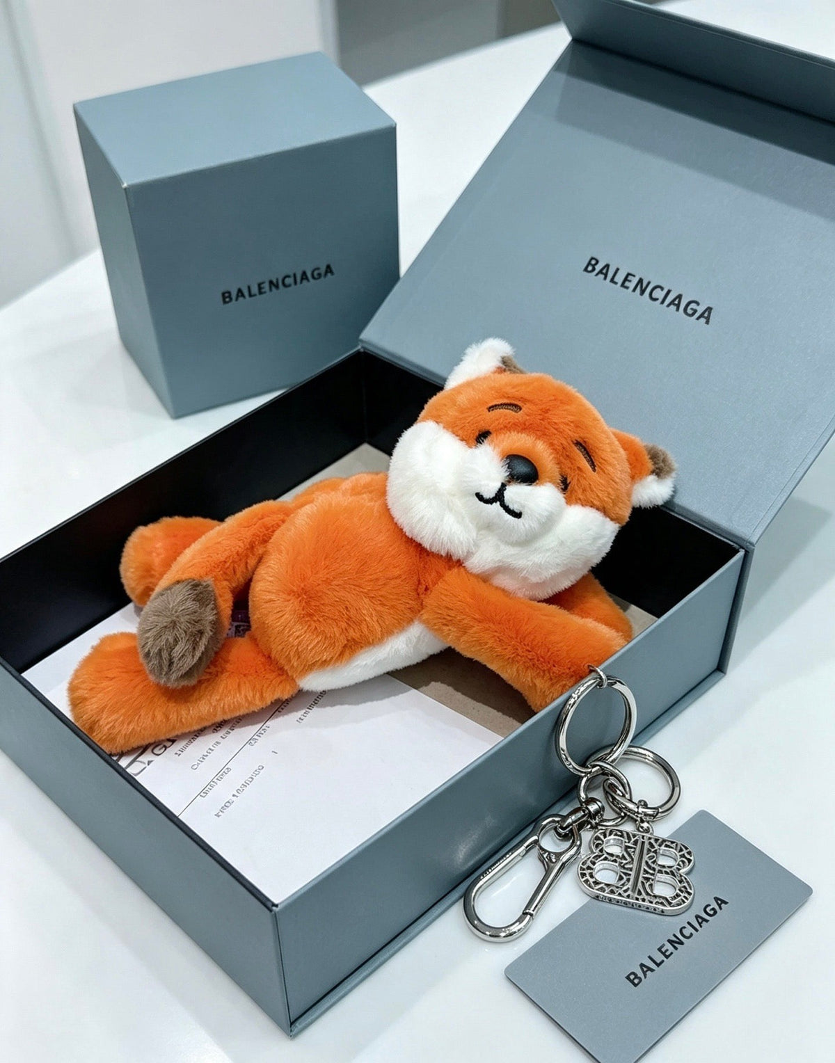 Balenciaga Orange Stuffed Fox Charm
