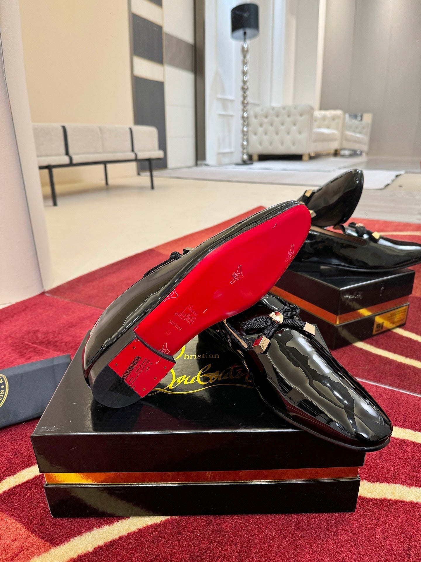 Christian Louboutin Dandydeco Velvet Loafer Patent Leather 863841