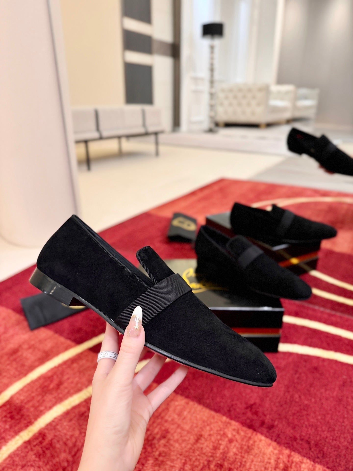 Christian Louboutin Dandydeco Velvet Loafer Suede 863842