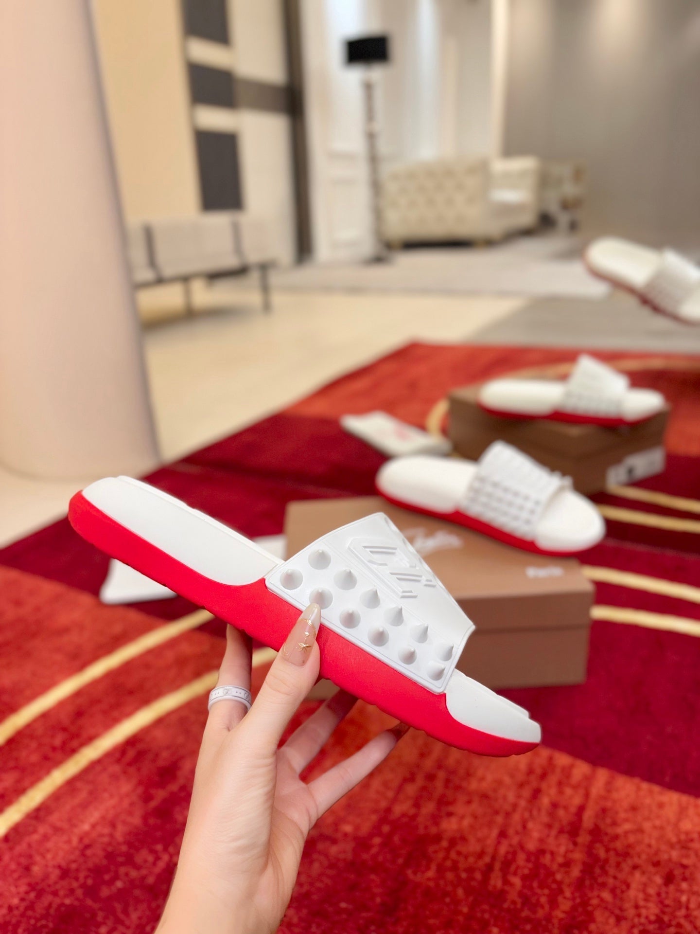 Christian Louboutin Take It Easy Spike Slide 863773
