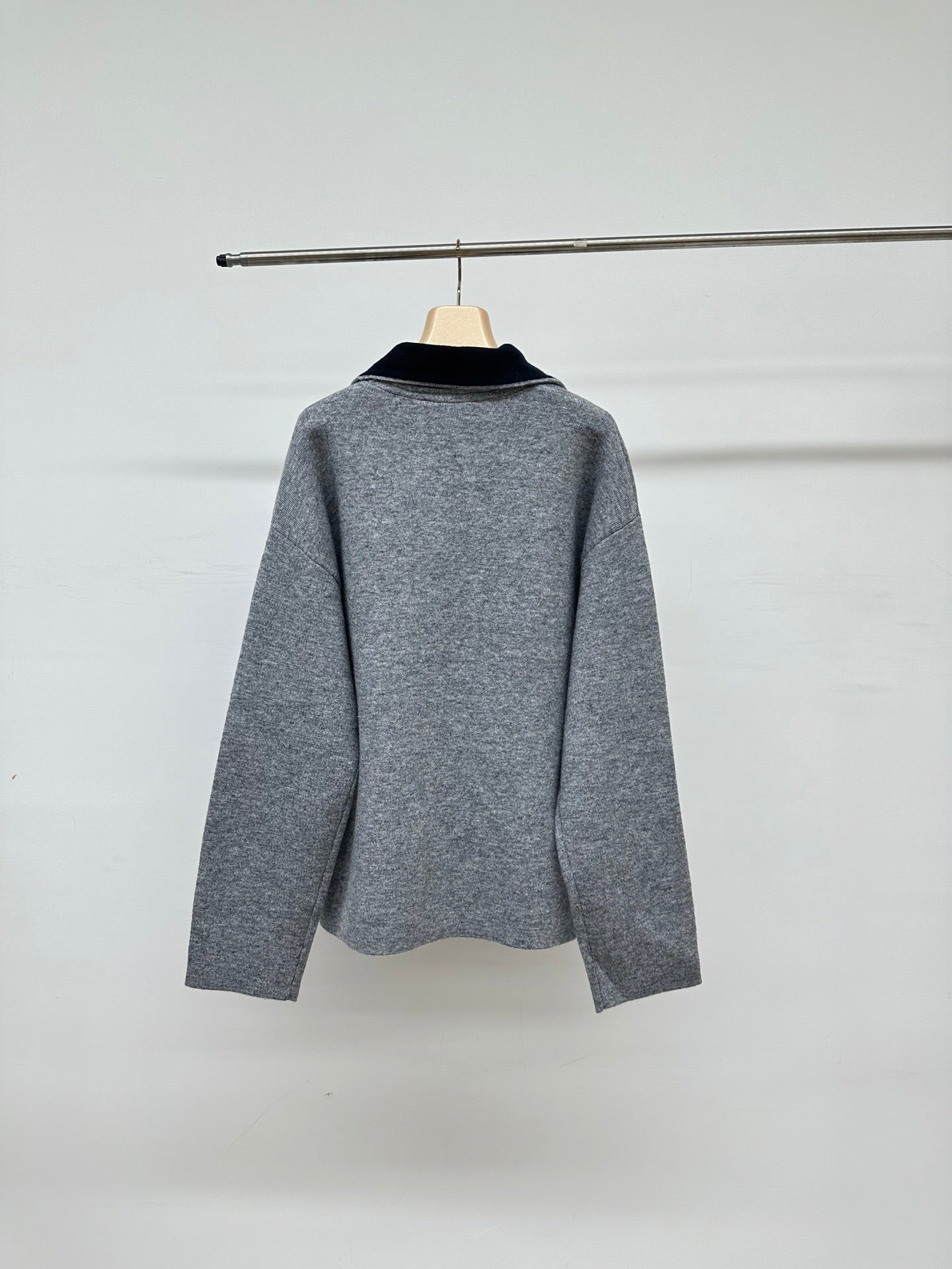Miumiu 2026 Zip-up Top Grey Cashmere
