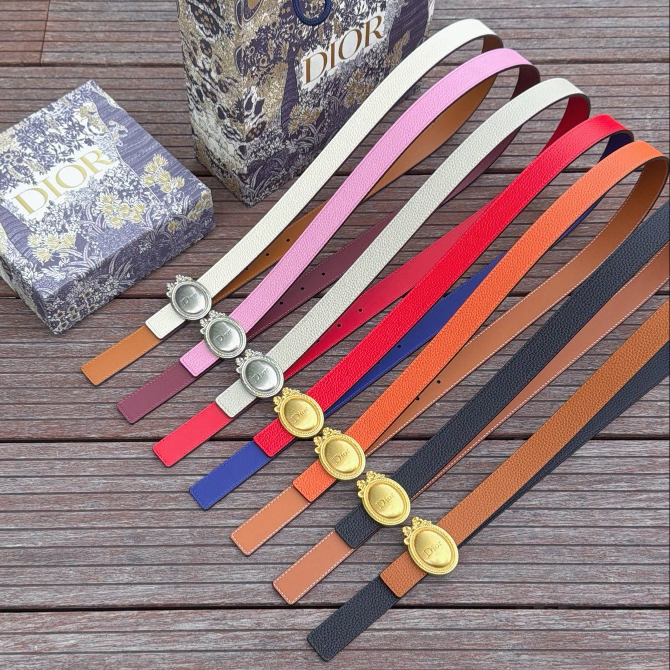 Dior Médaillon Belt 25mm Two-tone Calfskin 210914
