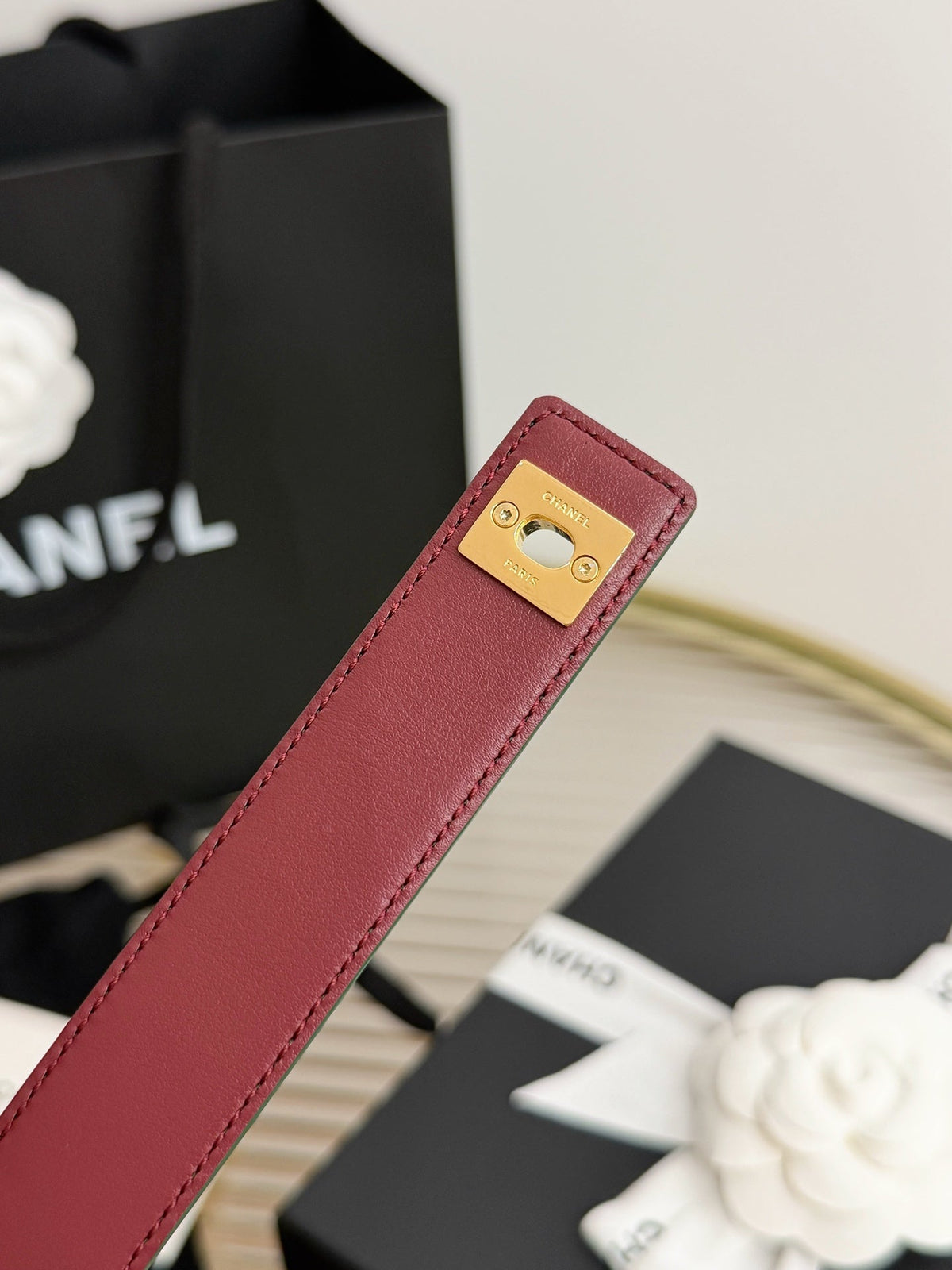 Chanel 2026 CC Logo Turn-Lock Belt 25mm Leather 219814