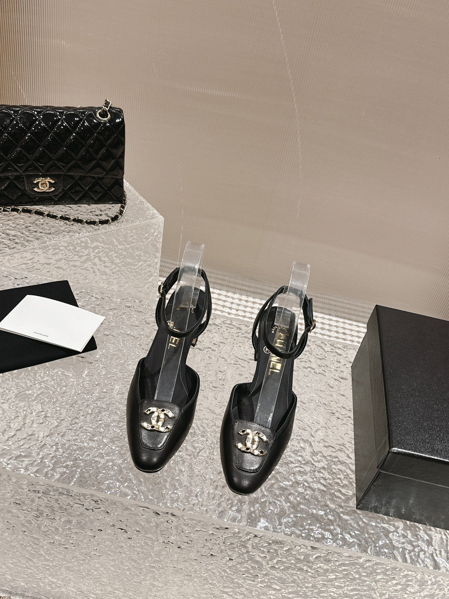 slingbacks 60 black lambskin cc logo