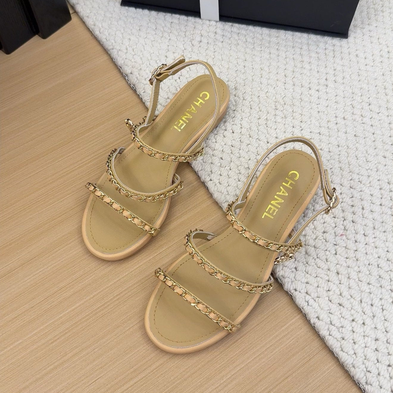 CC 25S Sandal Three Leather Strap Calfskin