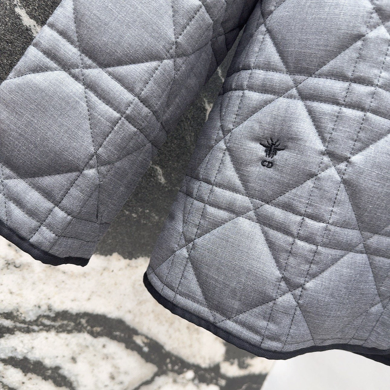 CD 25 Plaid Quilted Jacket Grey Cotton