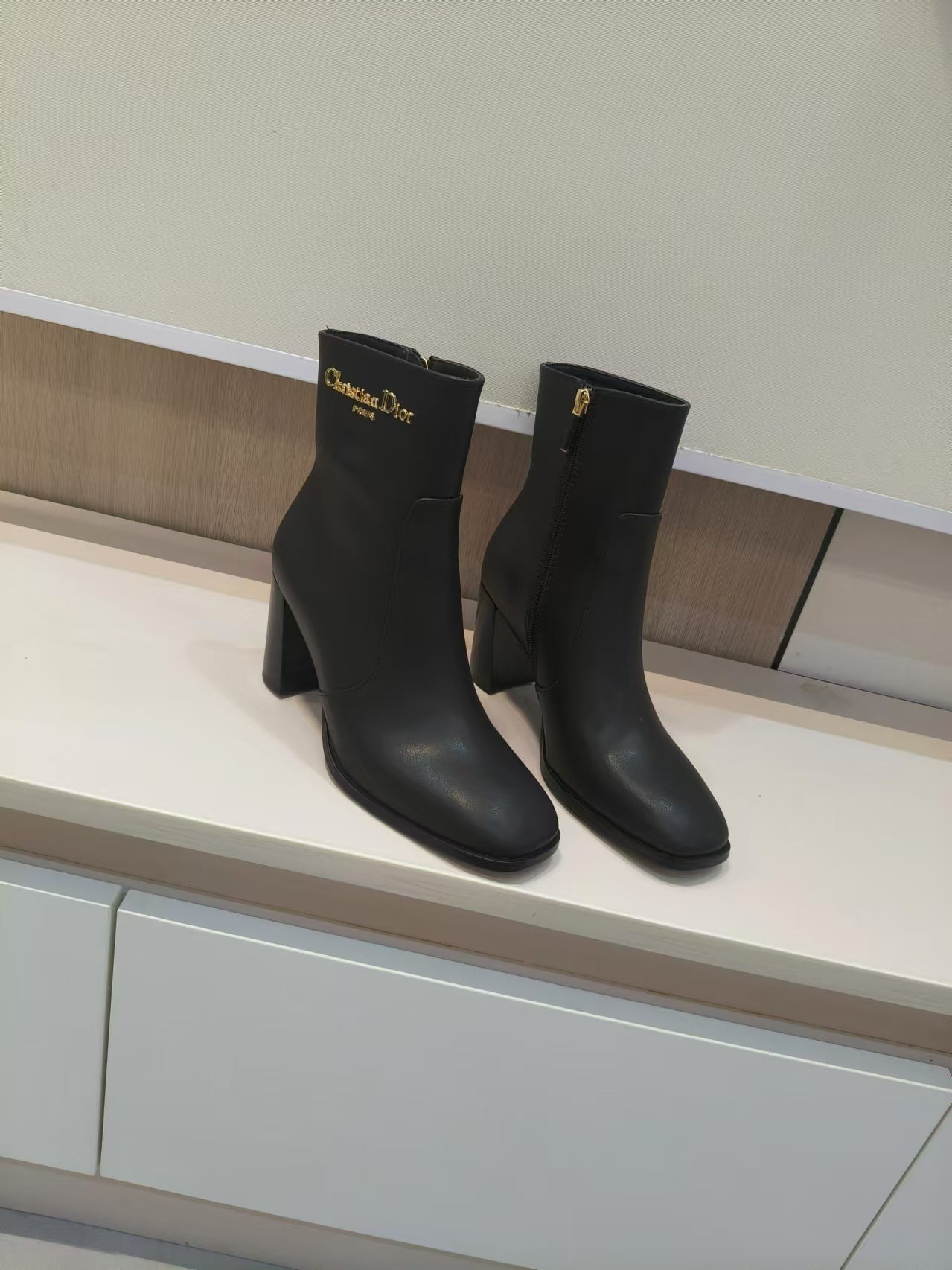 Dior 2026 D-Town Heeled Ankle Boots 80mm Leather 939033