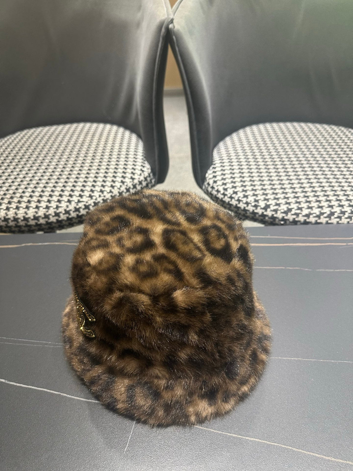 Chanel 2026 Leopard Print Bucket Hat Wool 550242