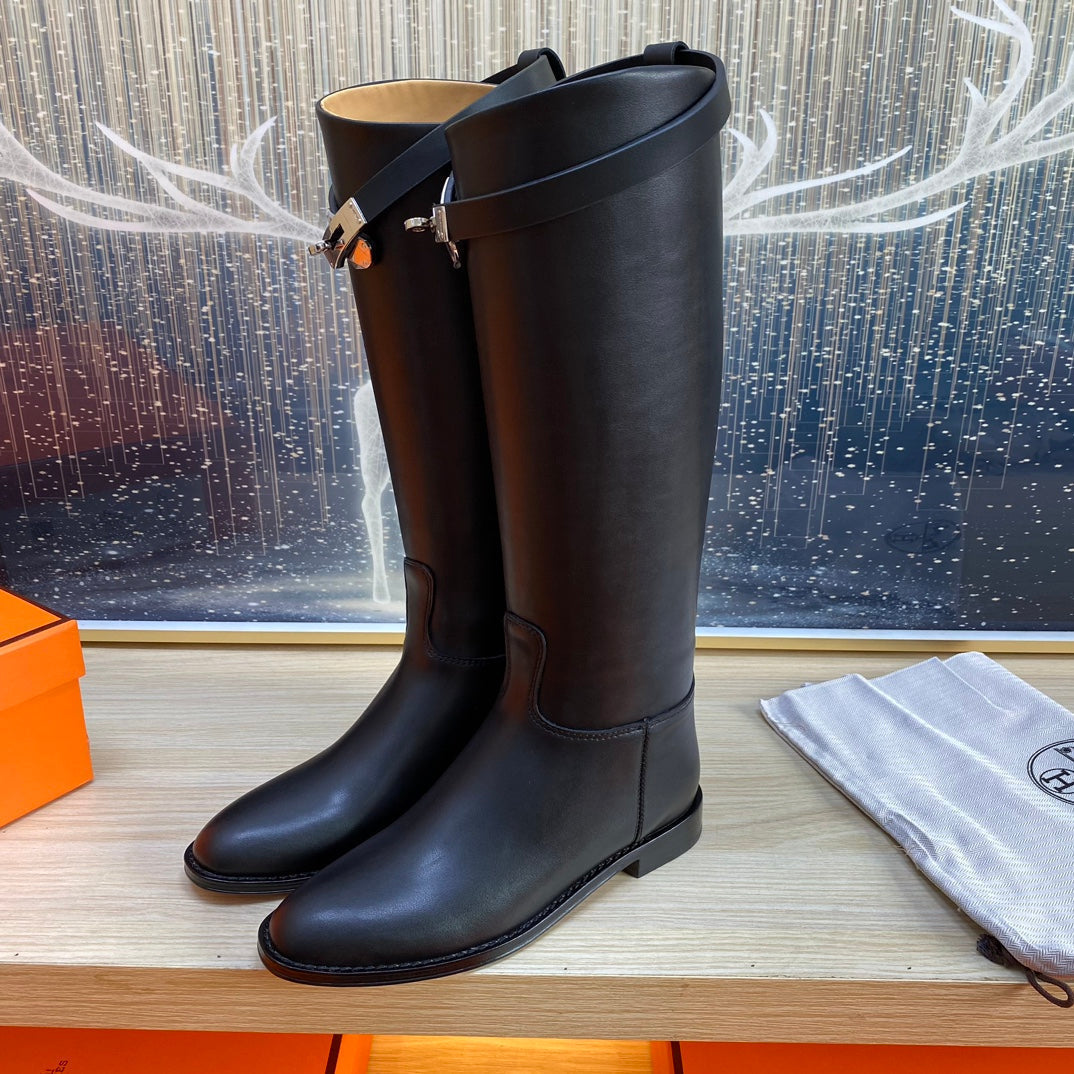 HM Jumping Boot In Black Calfskin 987476