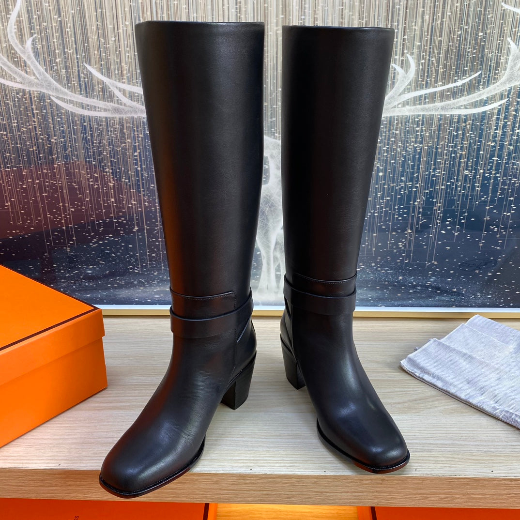 HM Justine Boot In Black Cowhide 987482