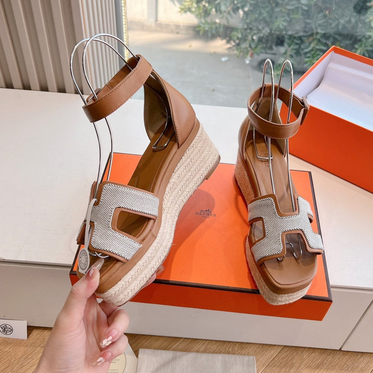 HM 25C Elda espadrille Denim and Goatskin