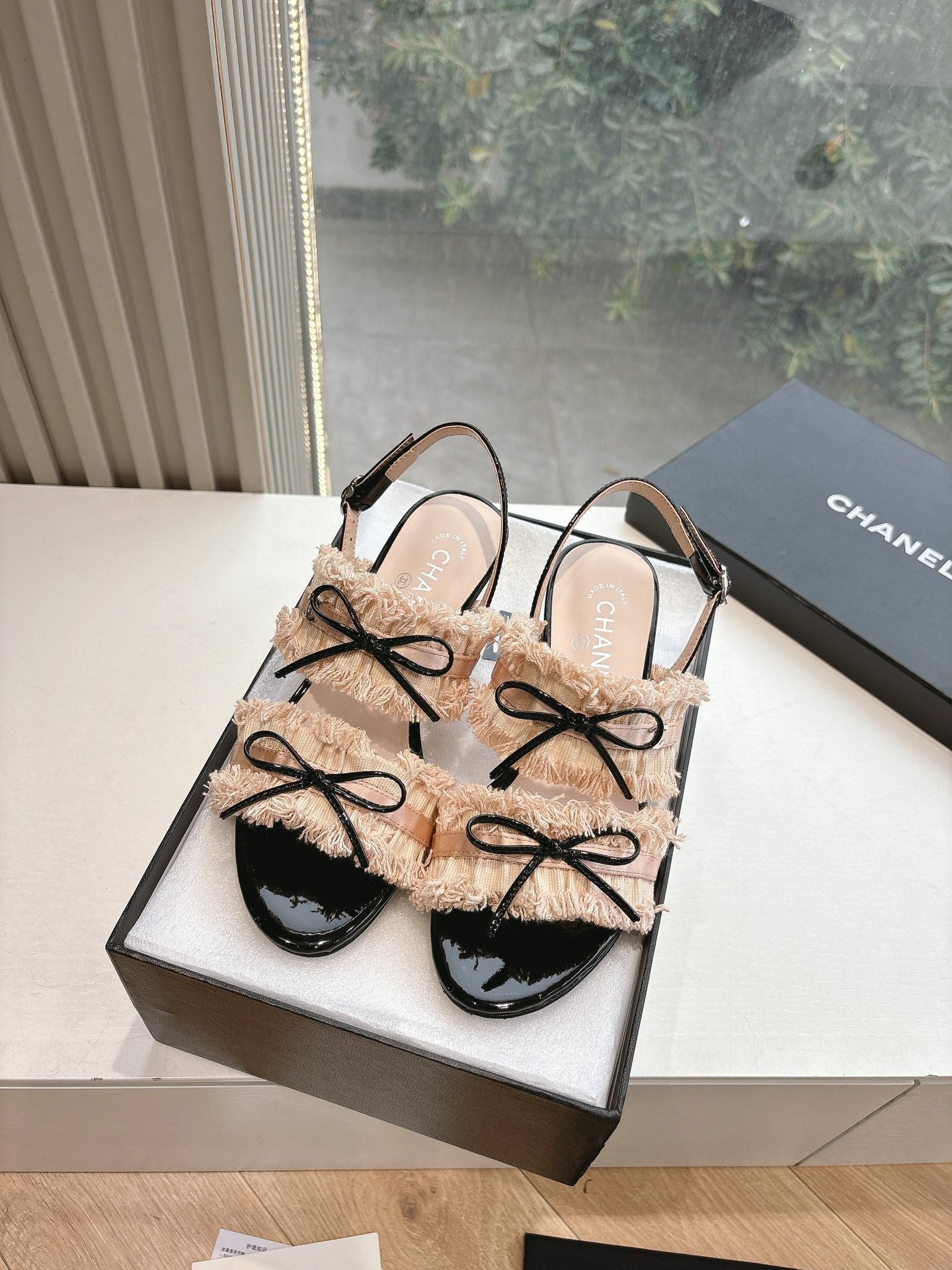 CC Sandals with bow tie Nude 4,5cm Lambskin  202872