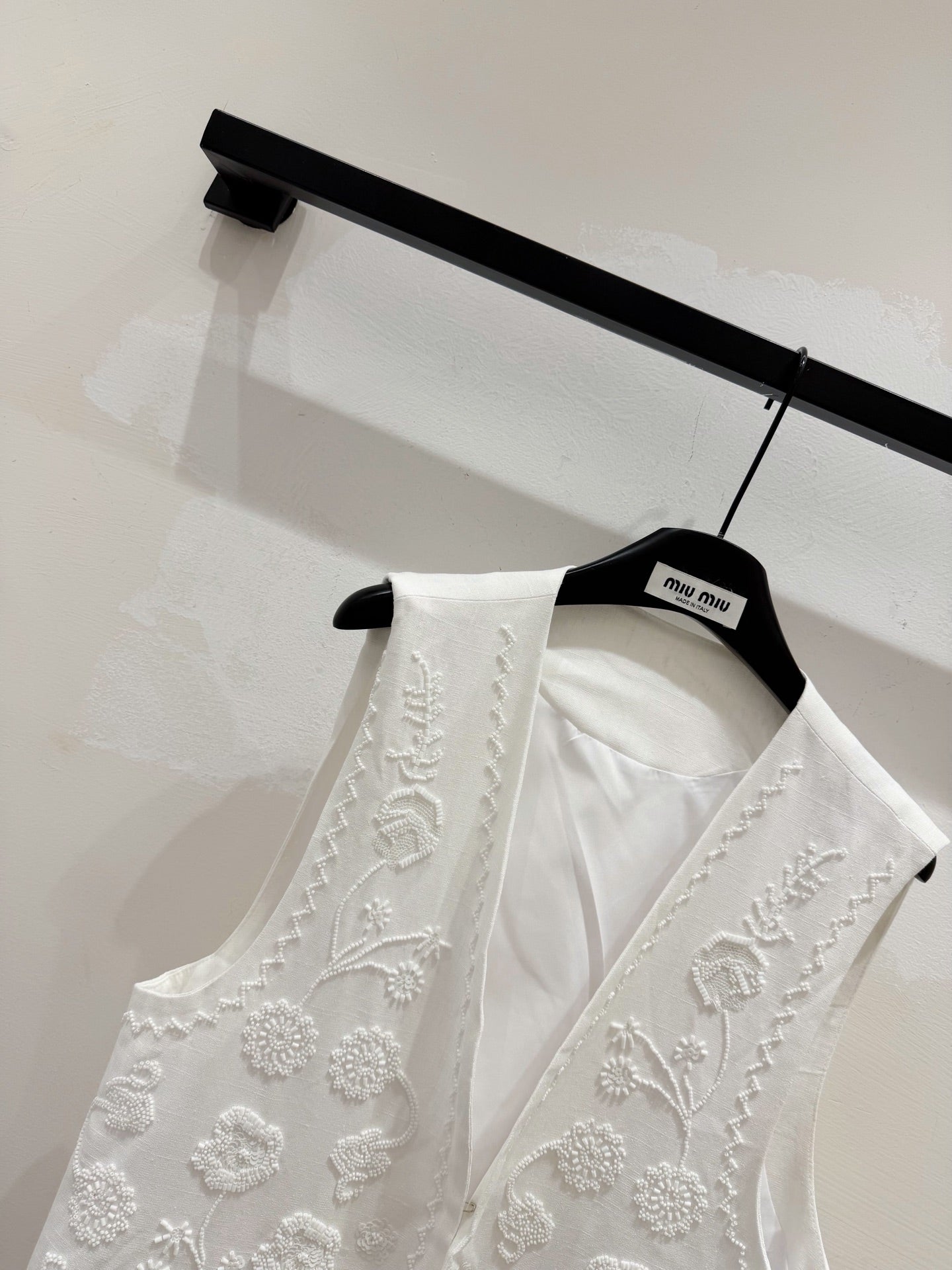 Miumiu 2026 Vest With Double-sided Floral Pattern White Cotton
