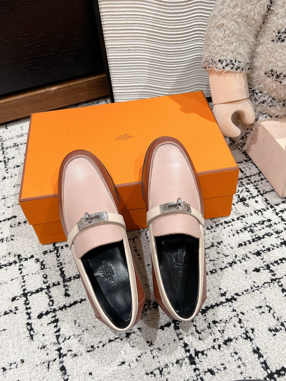 HM Destin Loafer In Nude Pink Glossy Calfskin 118792
