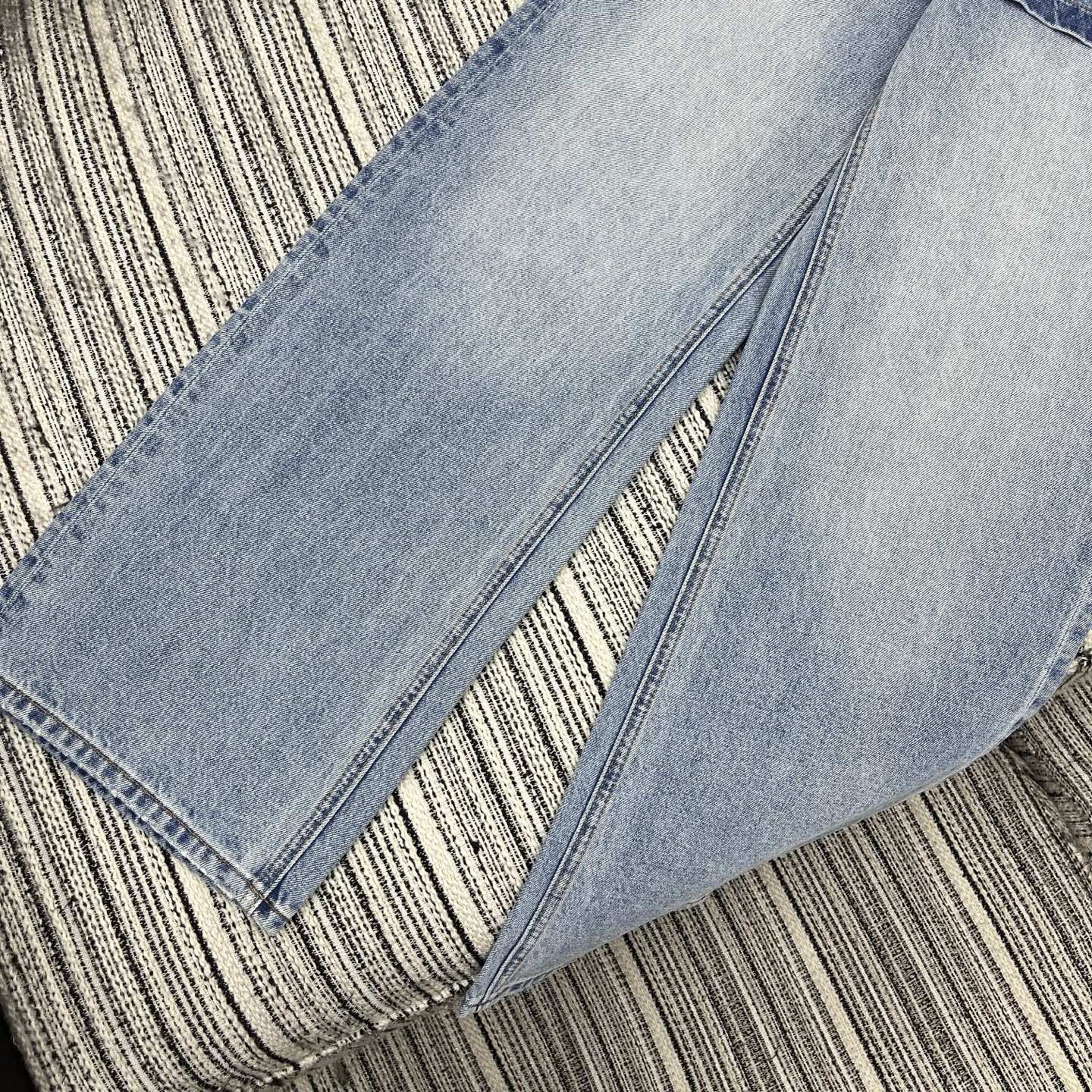 Prada 2026 Wide-Leg Pants Jean Light Blue Cotton 650356