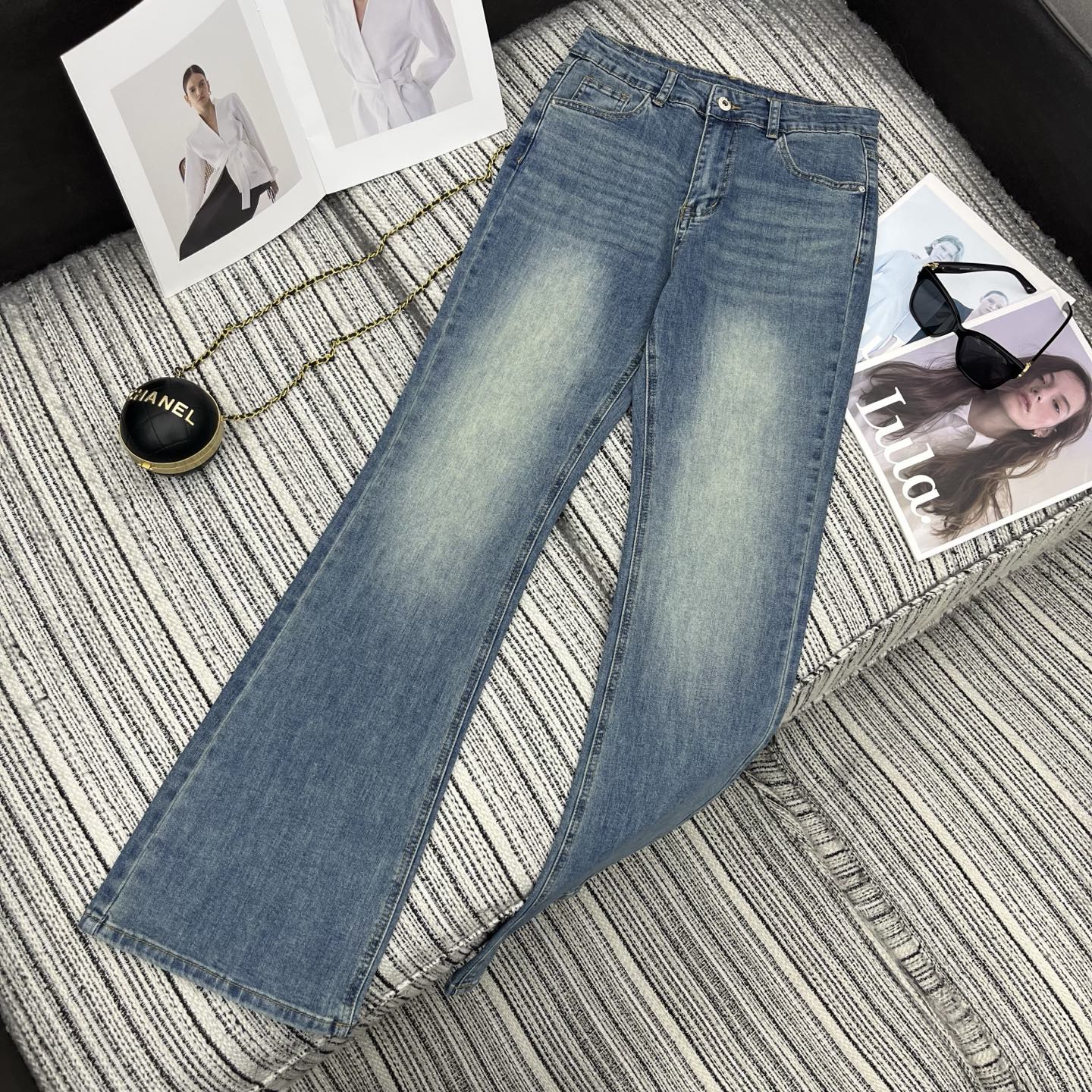 Miumiu 2026 Flared Jeans Blue Cotton 178941