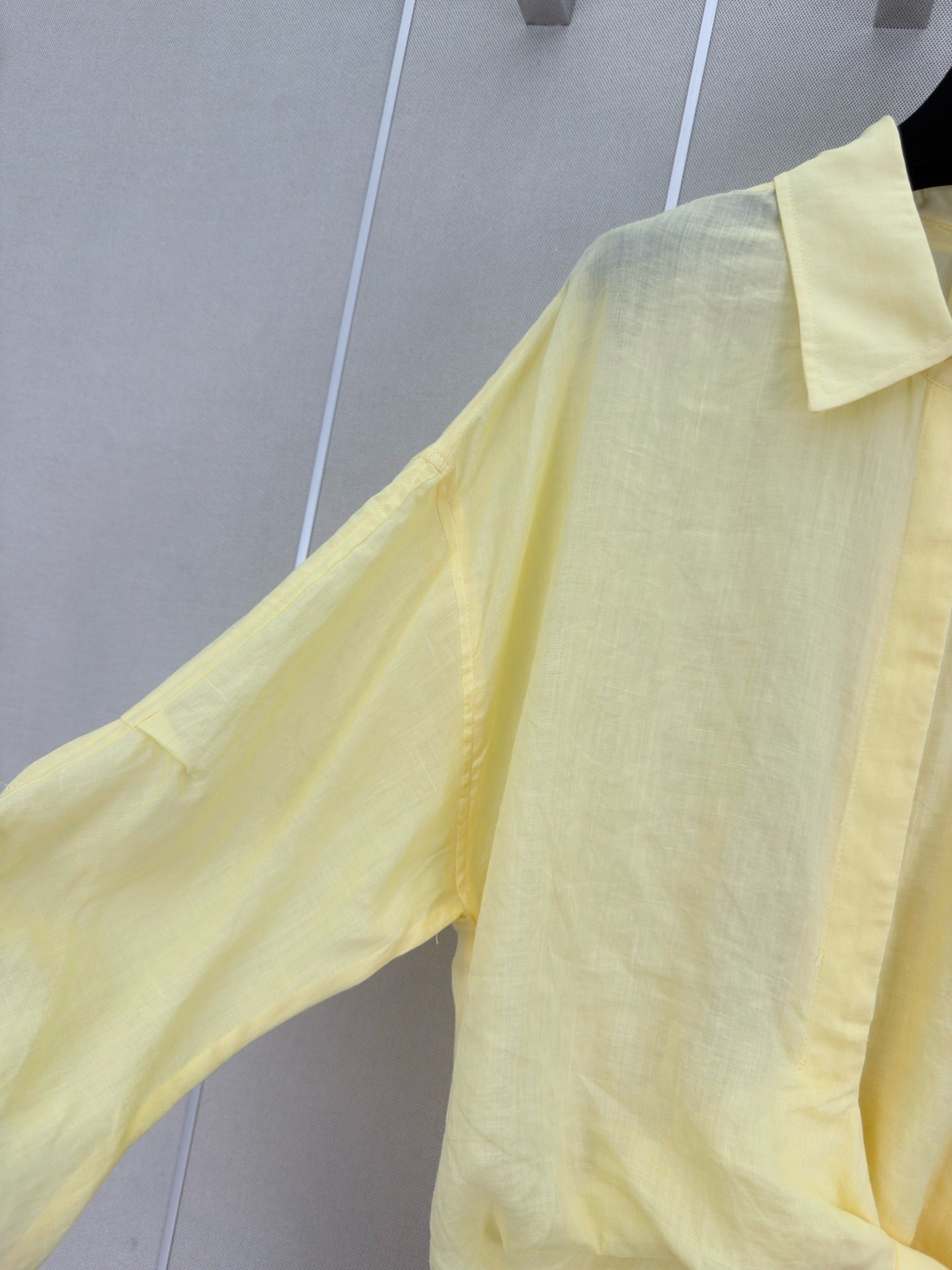 Chanel 2026 Collared Long-sleeved Shirt Yellow Cotton 358050