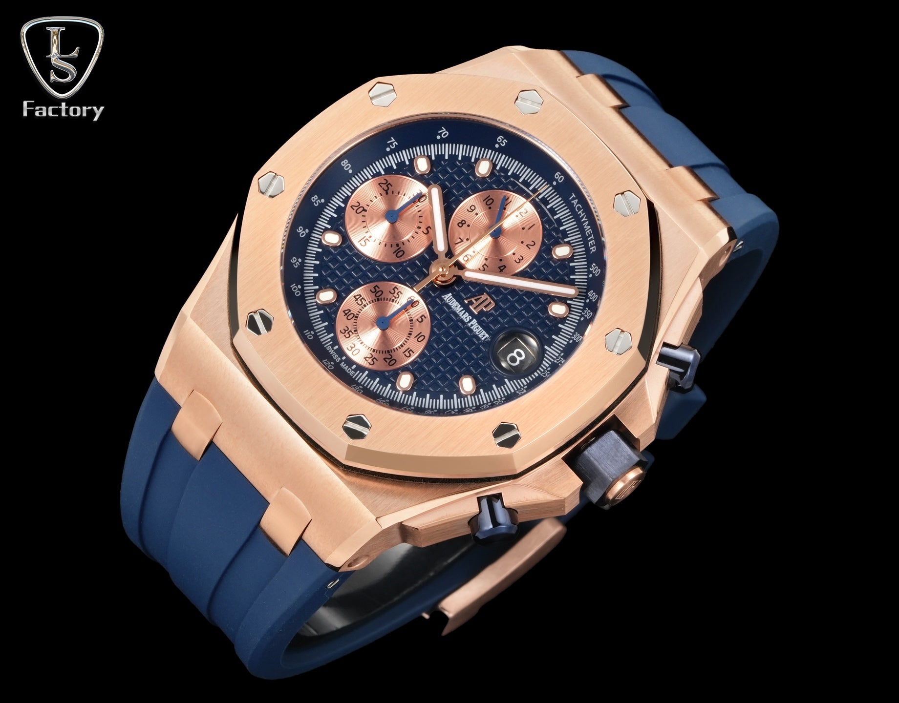 Audemars Piguet Royal Oak Offshore Chronograph 42mm Rose Gold Blue Dial